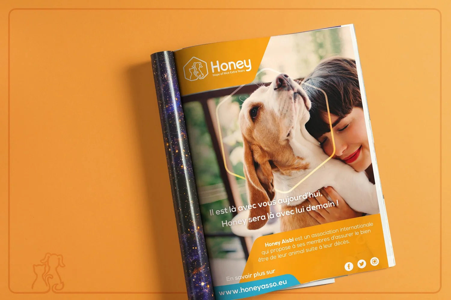 A4 ad for Honey published in "Guide Seniors 2022"