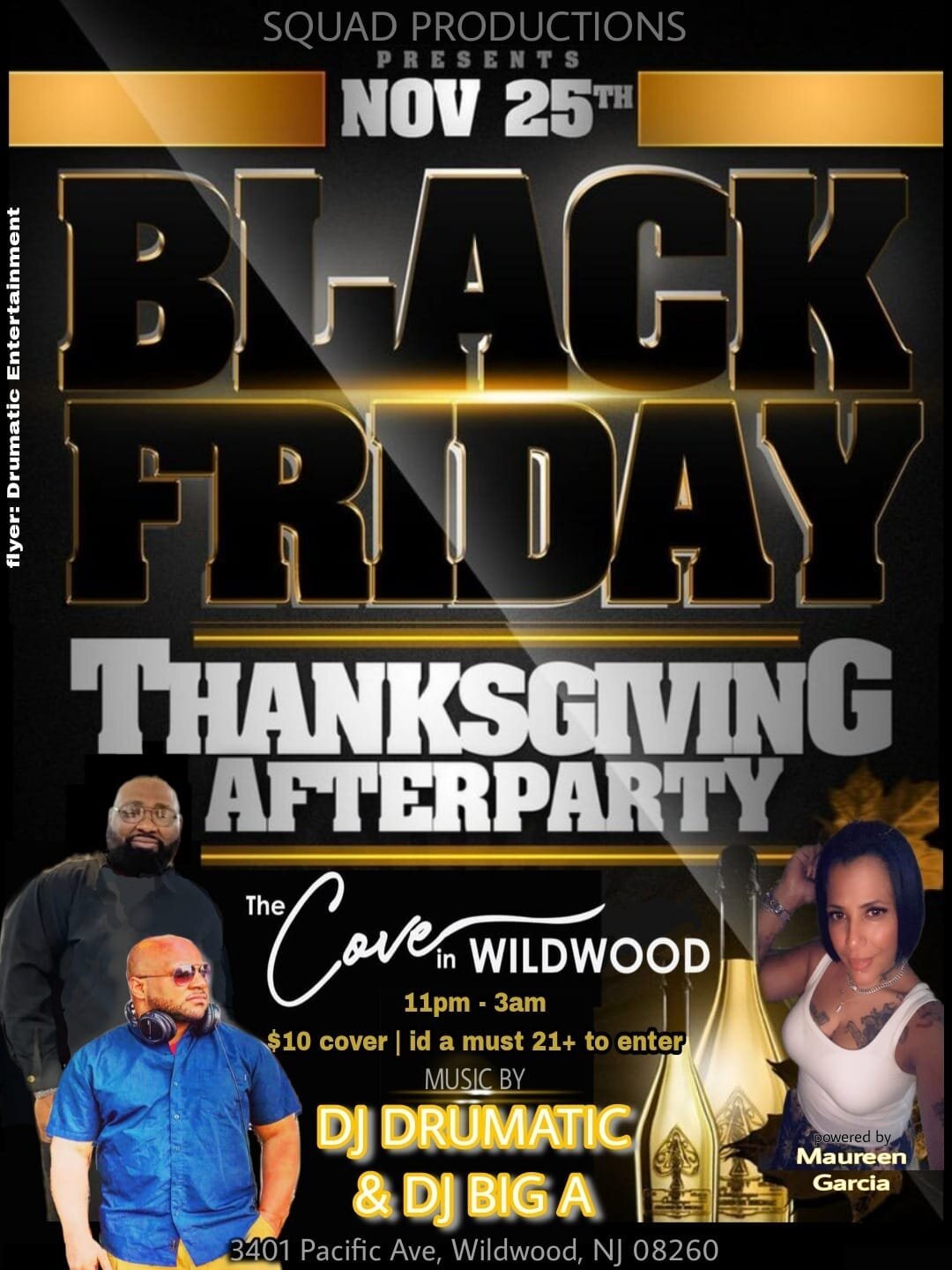 🗣CAPE MAY COUNTY BLACK FRIDAY NIGHT OUT!
Day after Thanksgiving 
Friends n family pop out &amp; party with me &amp; Dj Big A!
To those that shared &amp; liked thanks, let's make it a dope night.
#djdrumatic