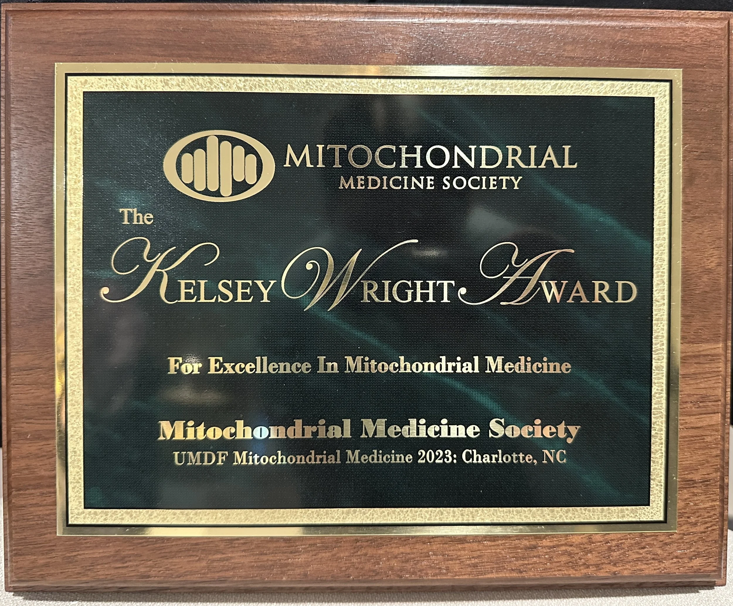 2023 Kelsey Wright Award for Mitochondrial Research - awarded at the 2023 UMDF conference