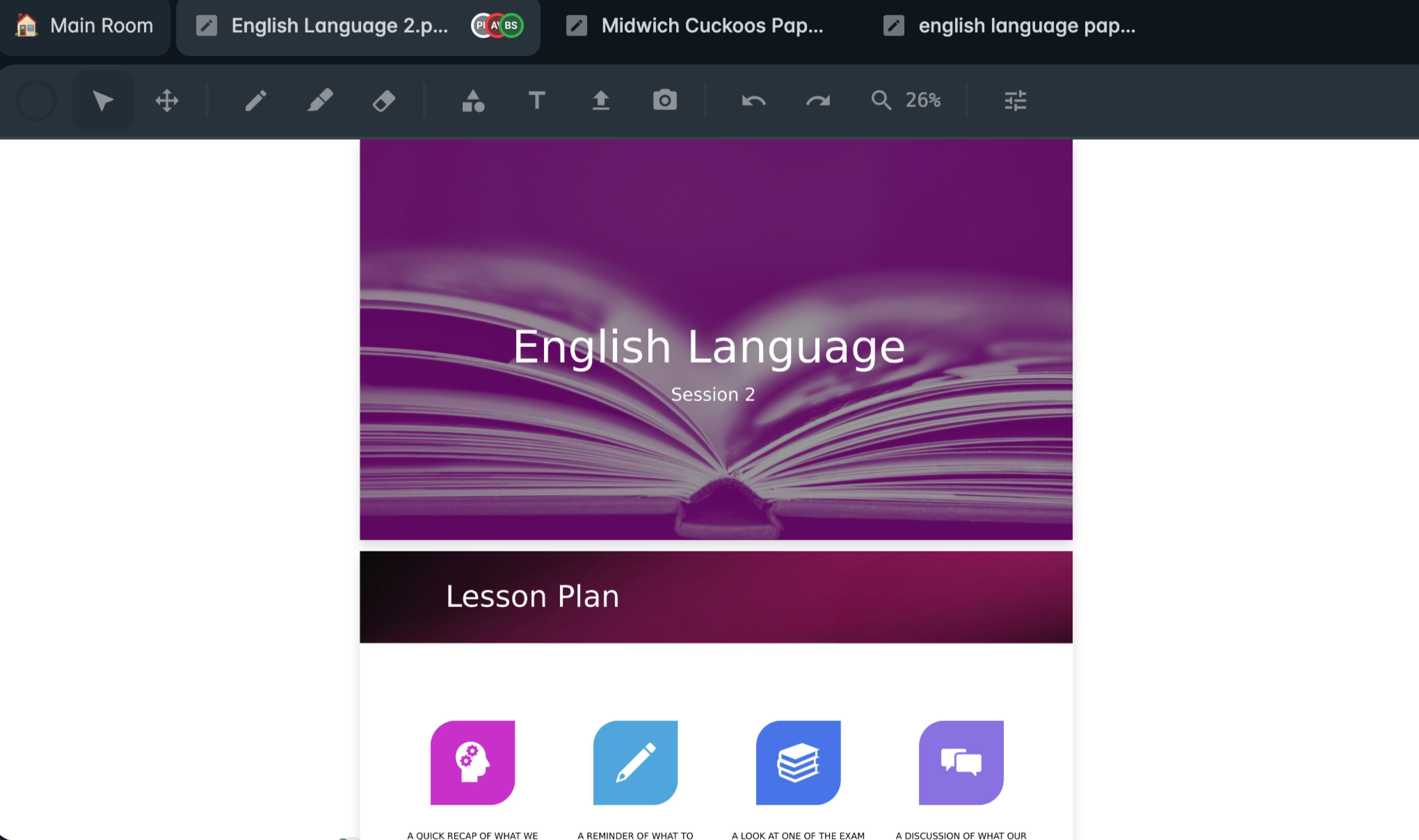 Photo shows an English language lesson taking place