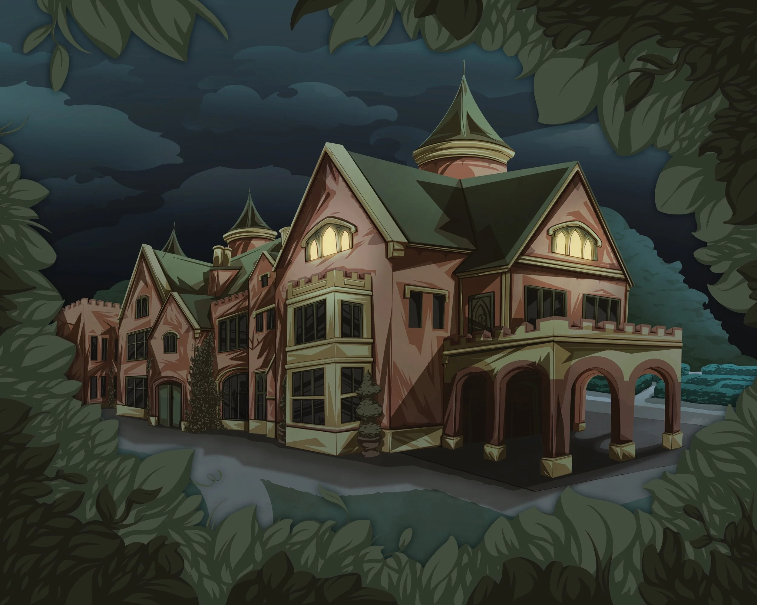 Spooky Manor - 5x7 or 8x10 Print
