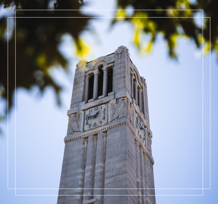 Bell tower on NC State University's campus