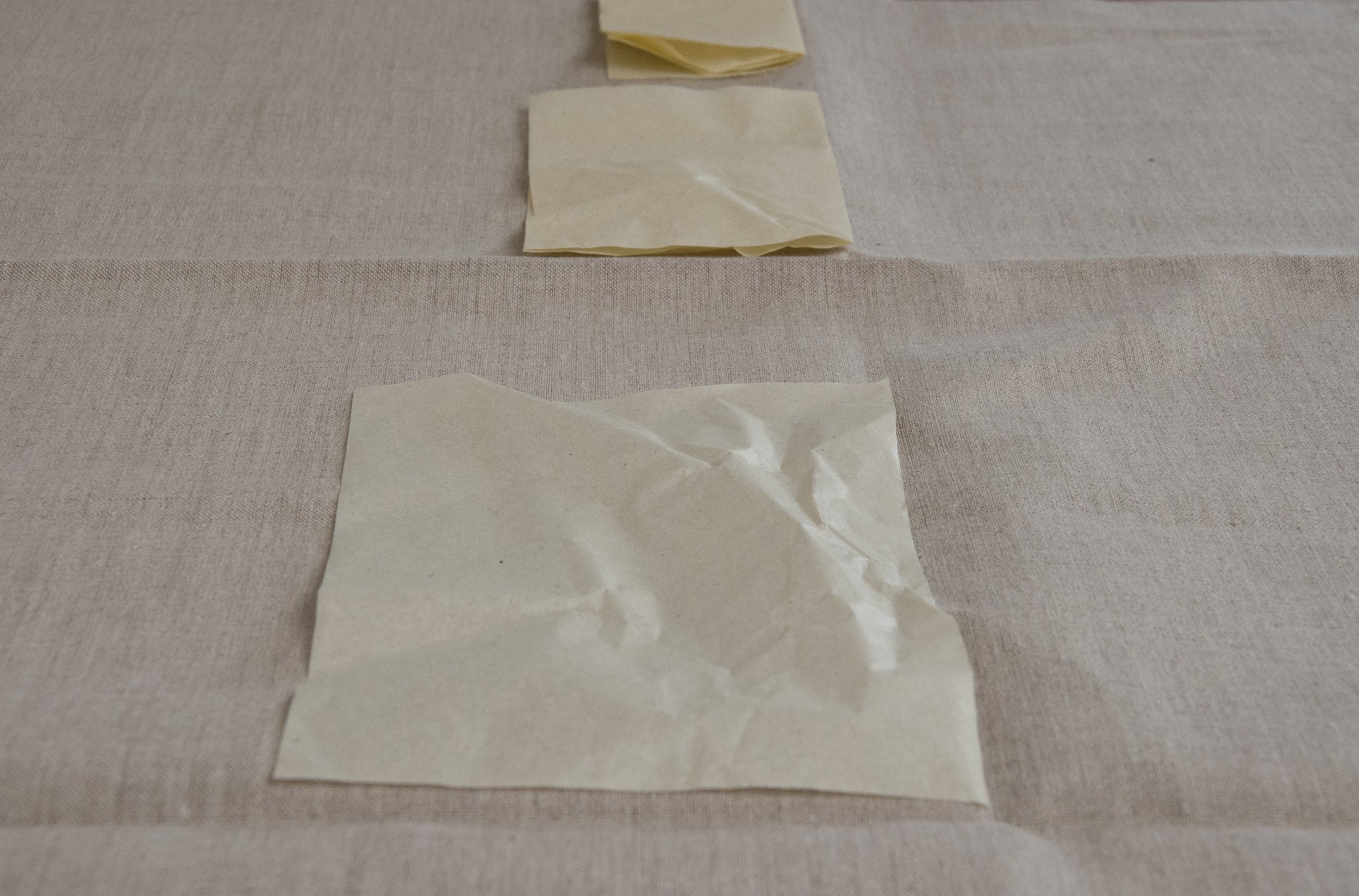 Everything touches everything else, linen, paper, tape, clay, thread, fluff, soap, pumpkin peel, jasmine stem, plywood, London, U.K, 2018-2019