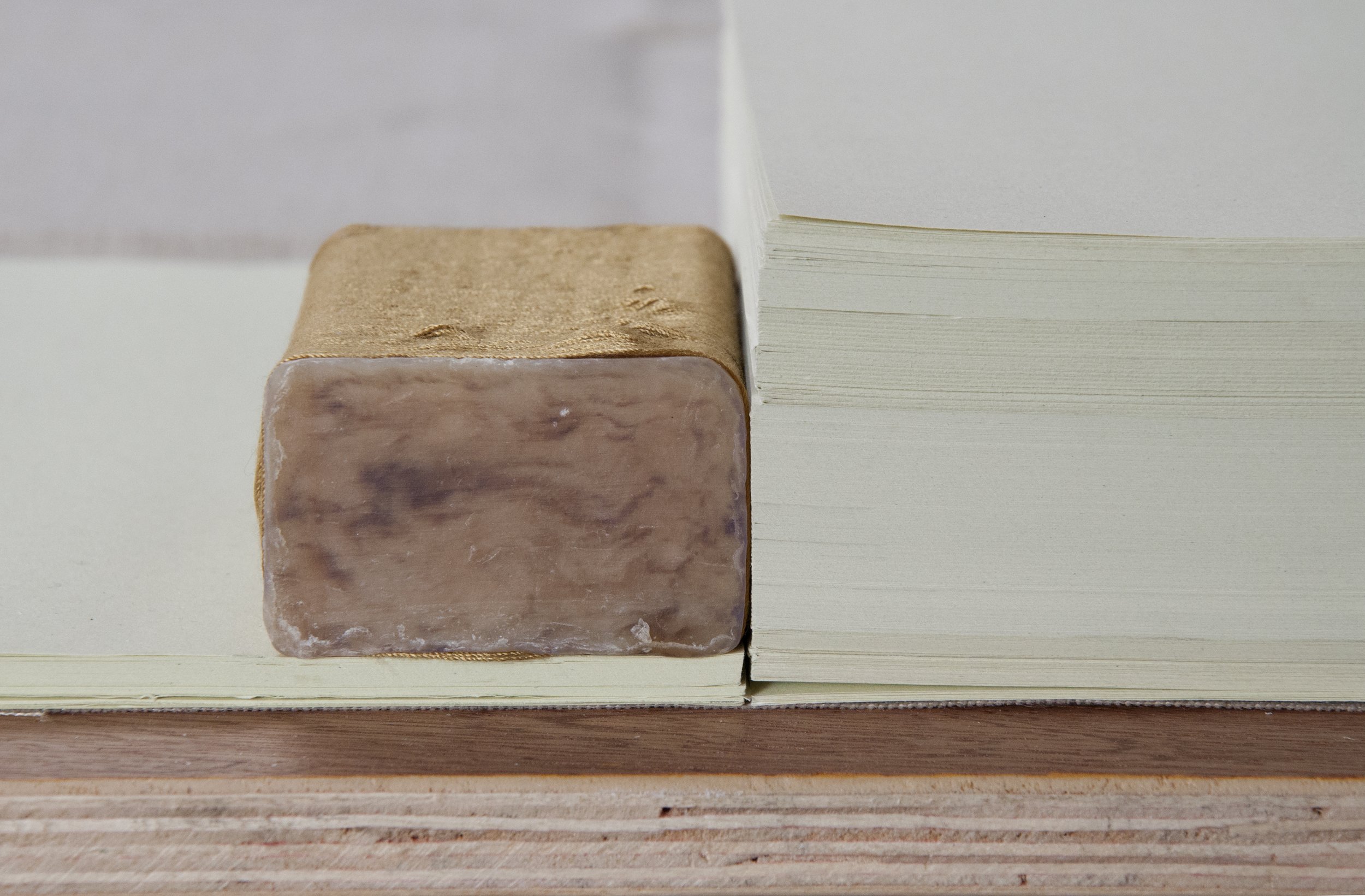 Everything touches everything else, linen, paper, tape, clay, thread, fluff, soap, pumpkin peel, jasmine stem, plywood, London, U.K, 2018-2019