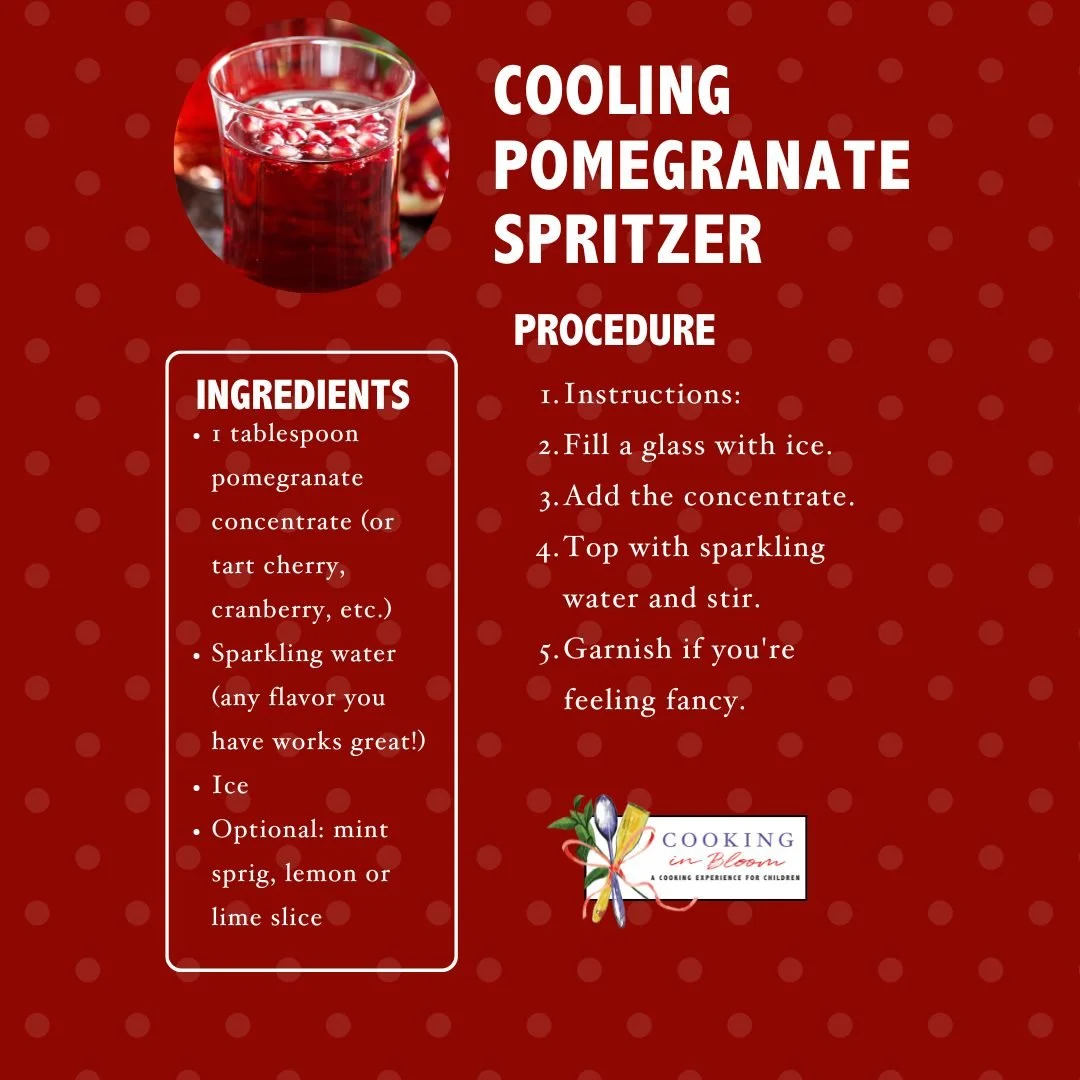 🍹 Pomegranate Spritzer for a Hot Day ☀️

When the sun is blazing, cool down with a refreshing pomegranate spritzer!

This bright and bubbly drink blends tart pomegranate juice with chilled sparkling water. Add ice, fresh mint, and a few pomegranate 