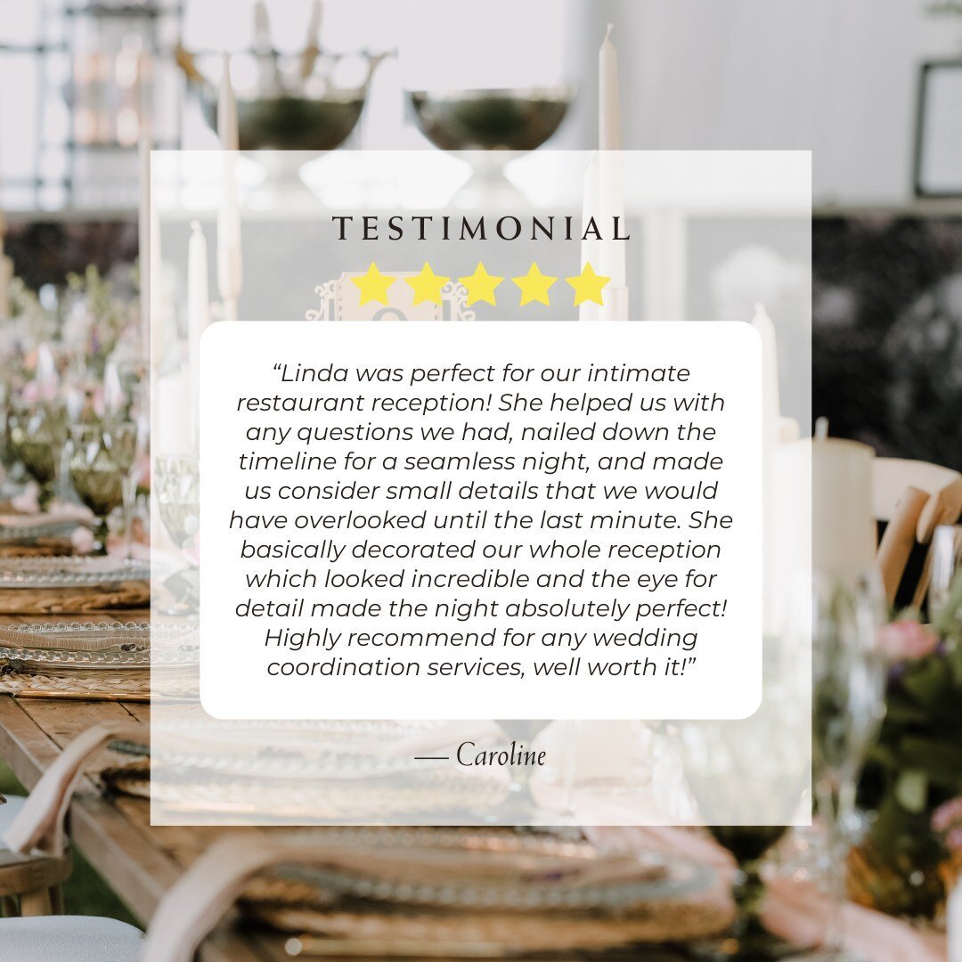 Thank you to our bride, Caroline, for this wonderful review!! 💛 We loved working with you and we&rsquo;re so happy we could be a helping hand on your big day!