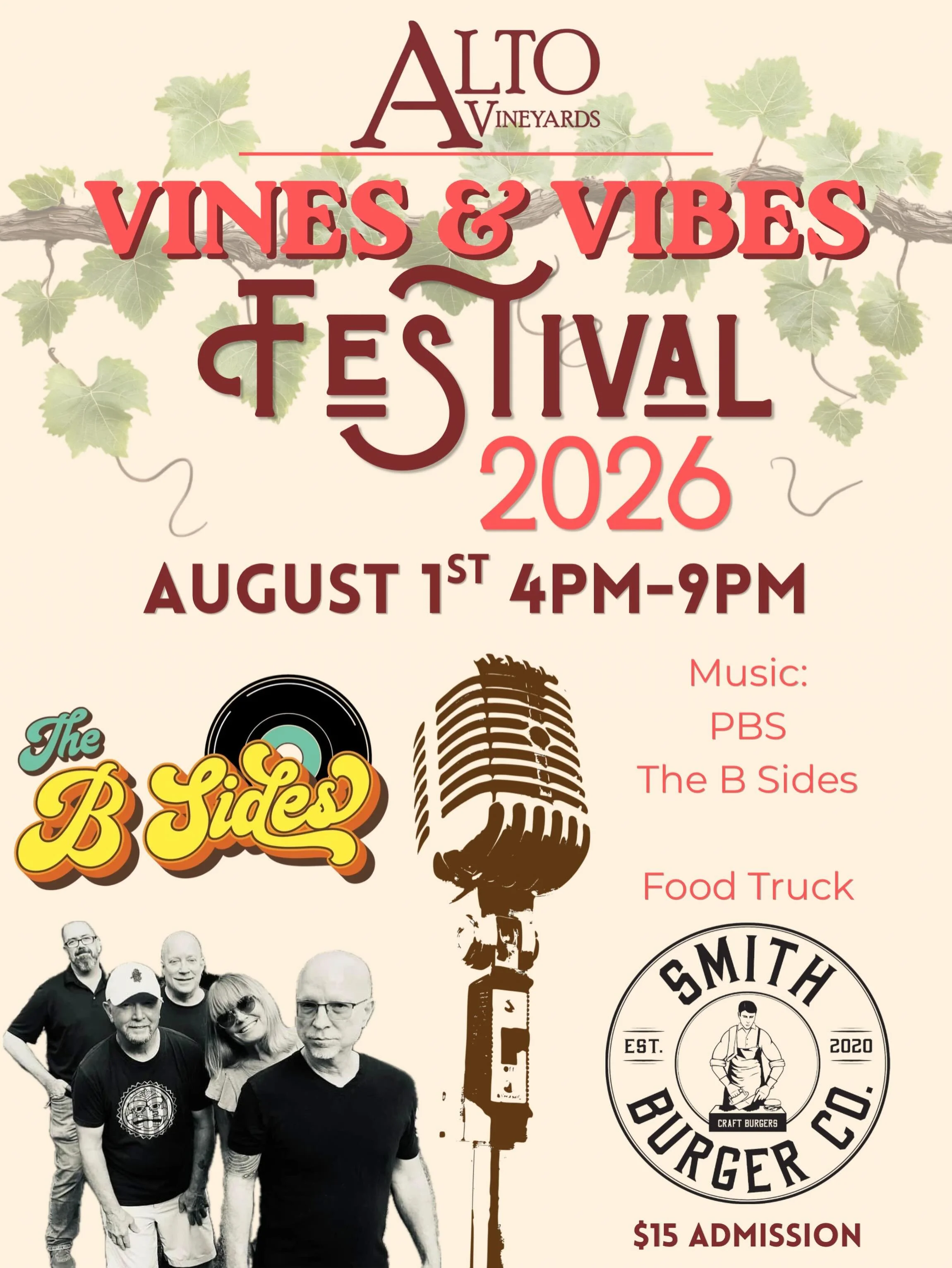 2nd Annual Vines &amp; Vibes Fest w/ PBS and The B Sides