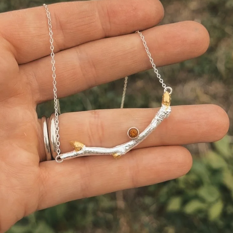 Twig Bar Necklace with Citrine by Candace W.