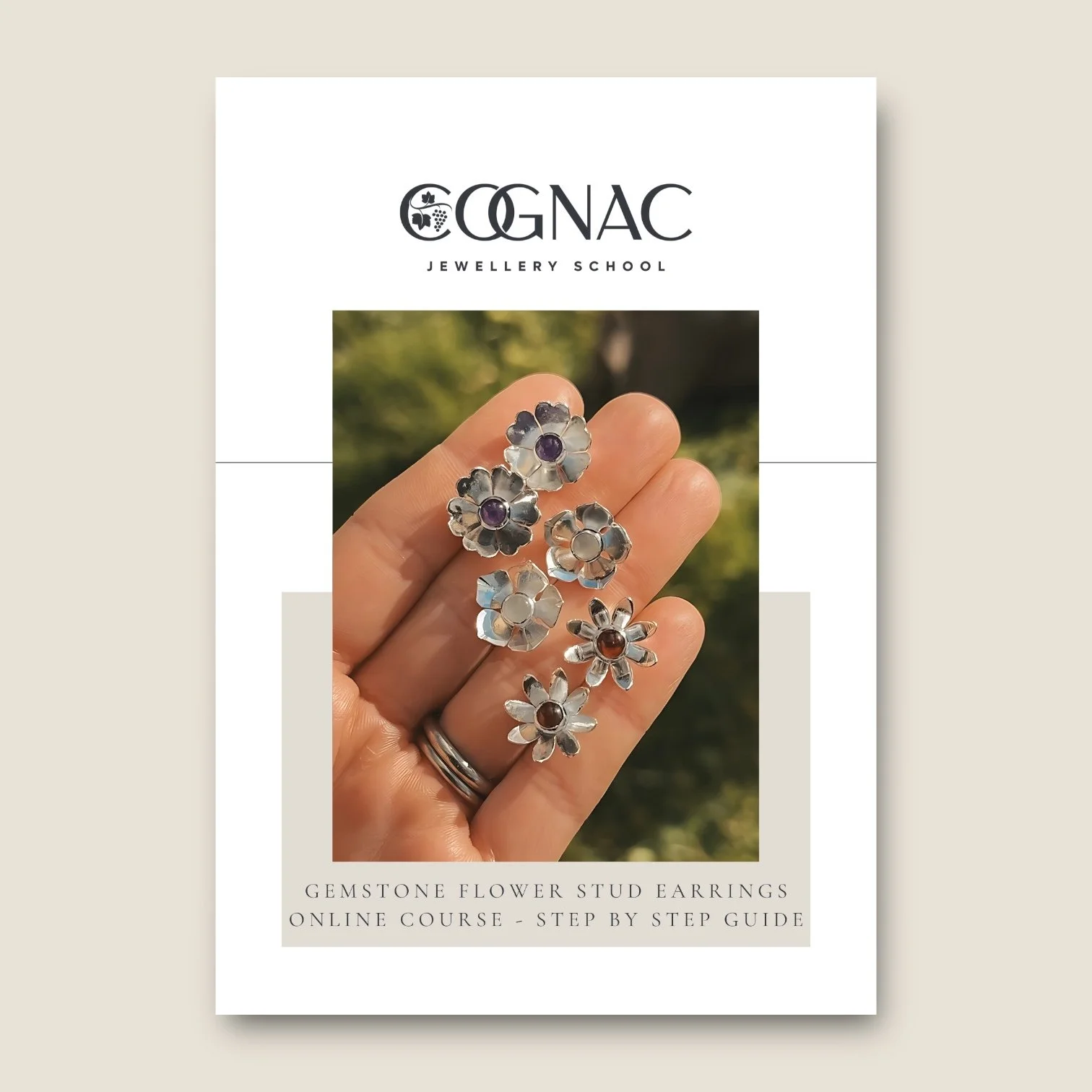 Gemstone Flower Stud Earrings Project | PDF Project Download