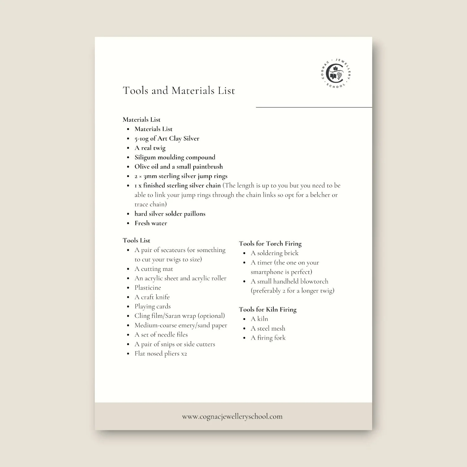 Silver Clay Twig Bar Necklace Project PDF download page 2.JPG