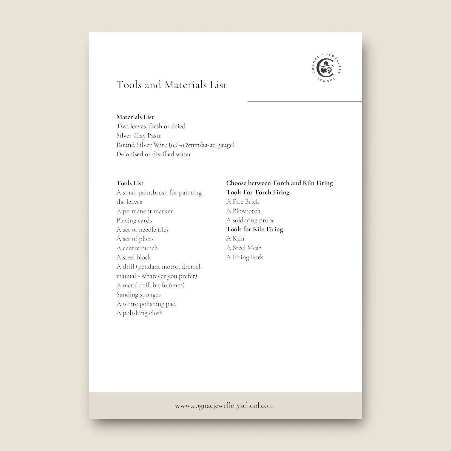 Silver Clay Leaf Earrings jewellery Project pdf page 2.JPG