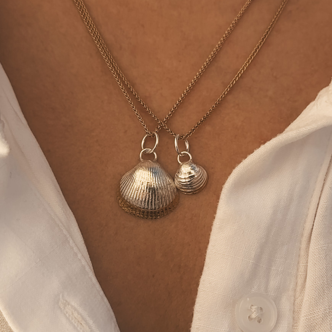 Keum Boo Shell Necklace Silver Clay Online Course - Et voila! A beatiful silver keum boo shell necklace made using real shells and silver clay.png