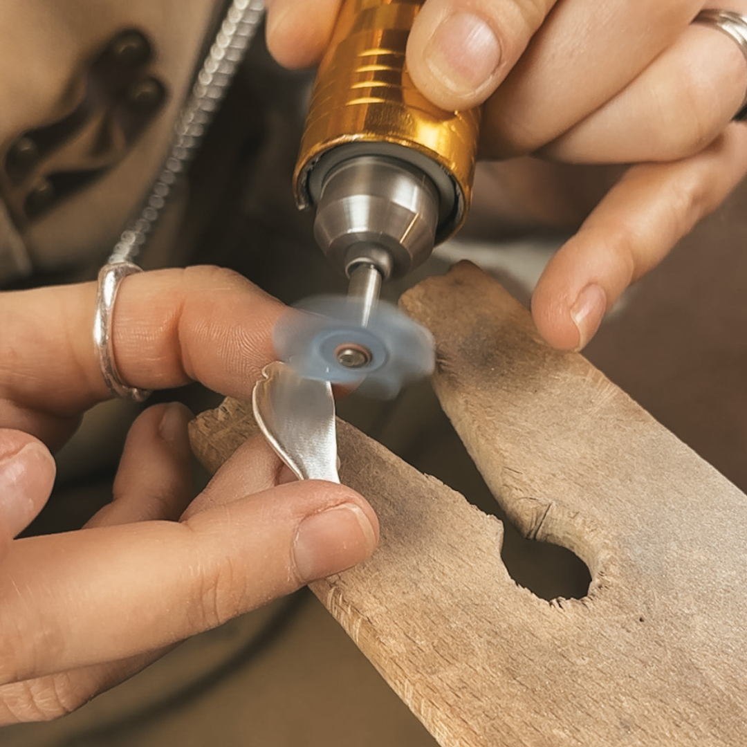 Sand, polish and refine your silver clay