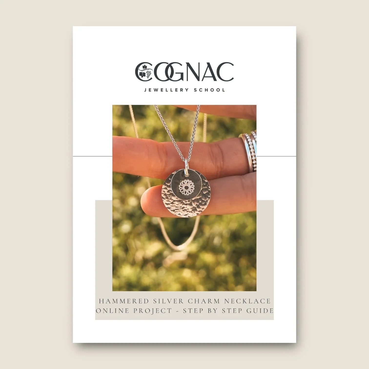 Hammered Silver Charm Necklace Project | PDF Project Download