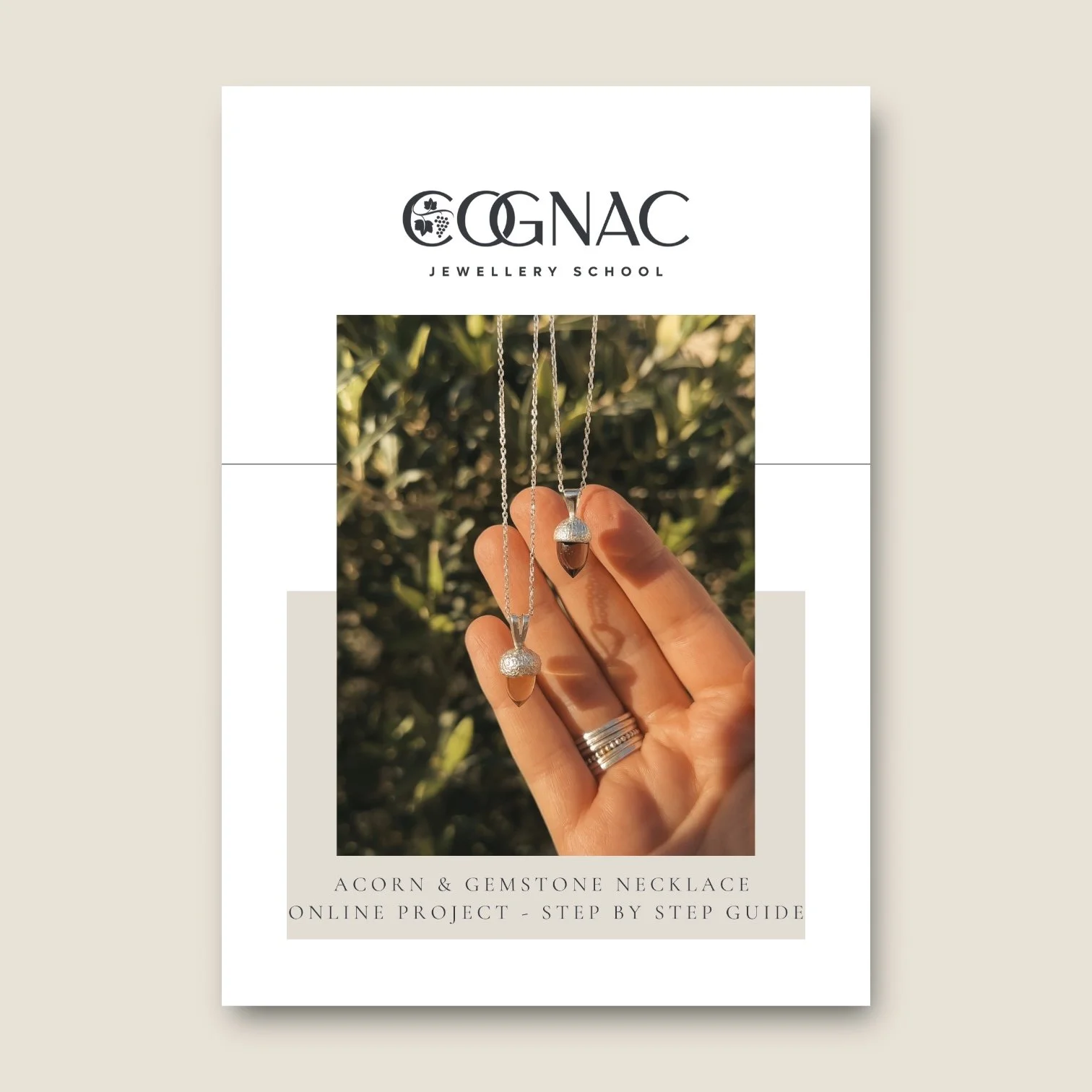 Silver & Gemstone Acorn Necklace Project | PDF Project Download