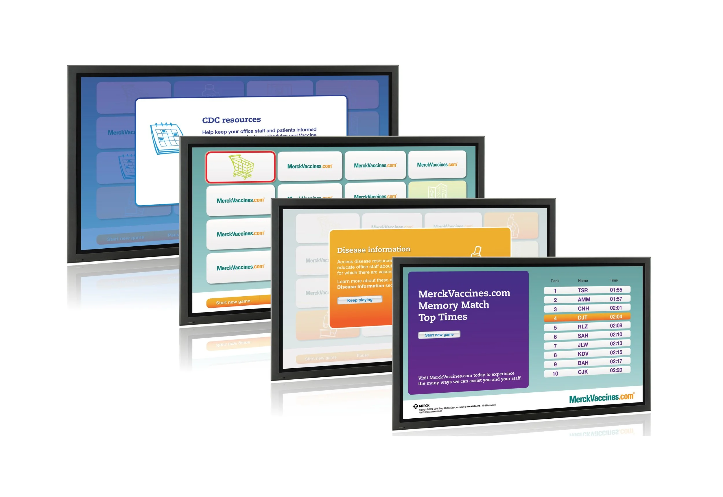 Interactive memory match game: various screen scenarios with leaderboard