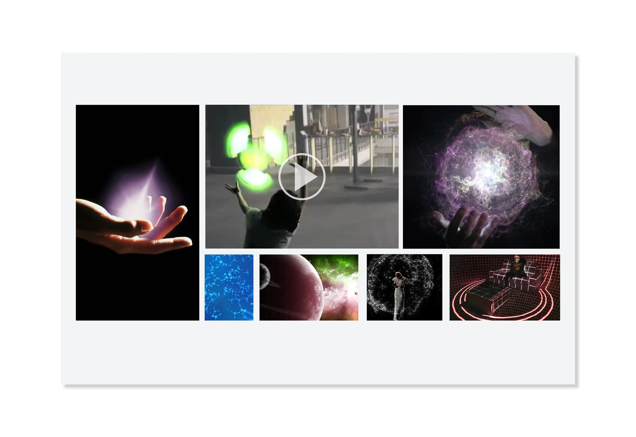 Xeljanz Global Launch Summit Concept: 
Mood board to convey the intended visual style and atmosphere of the immersive VR experience.