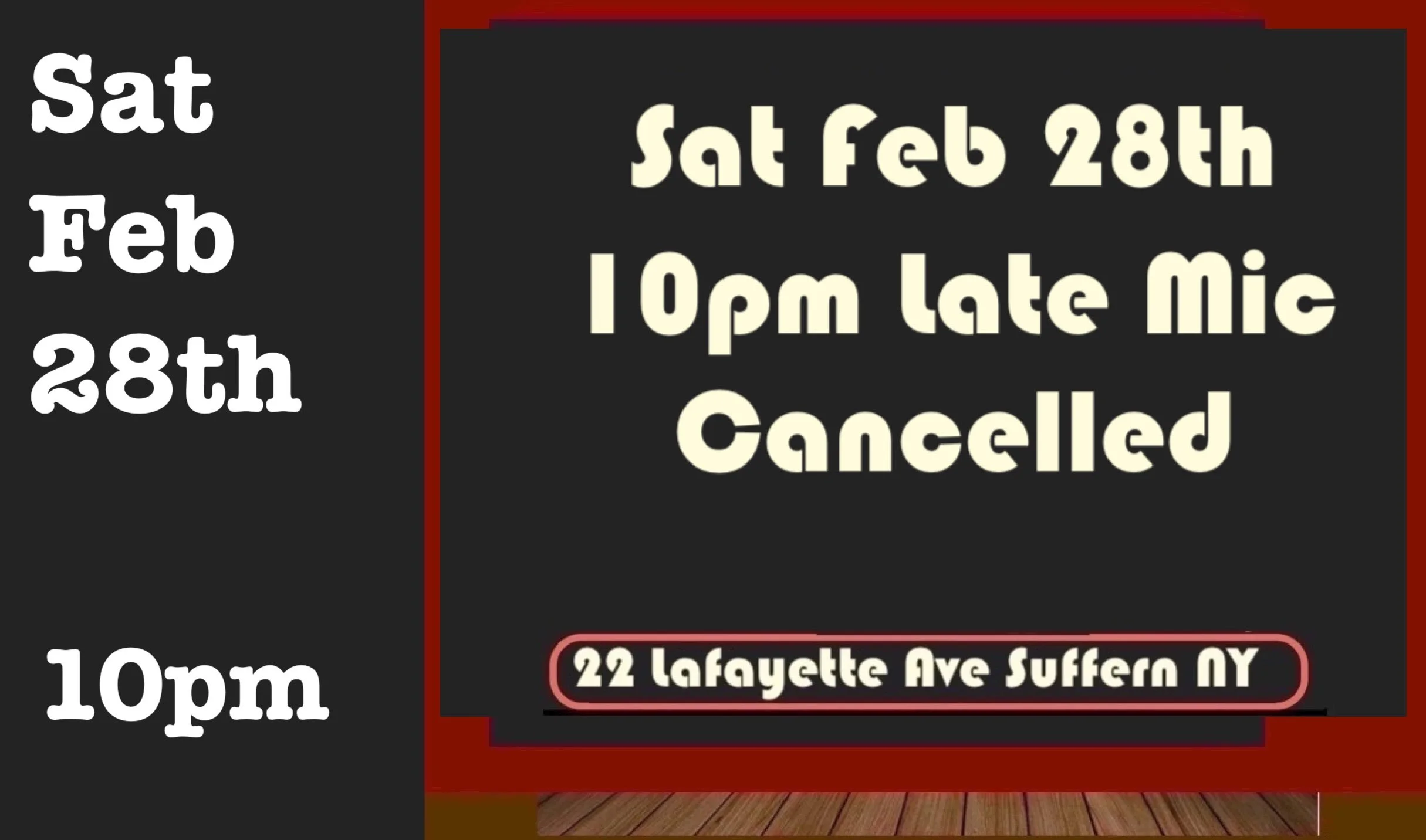Sat Feb 28th After-Show Mic 10pm