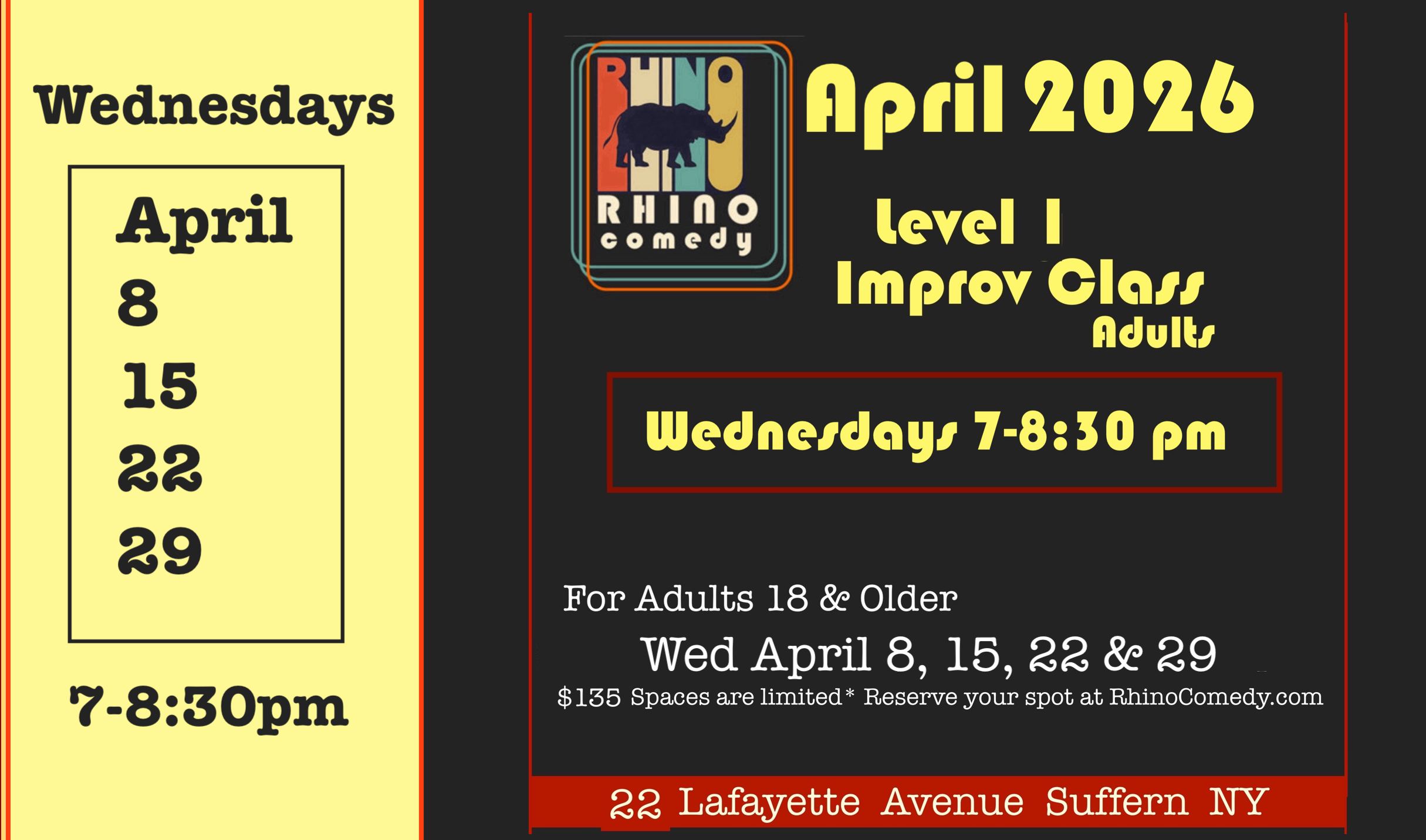 April 2026 Level 1 Improv Class