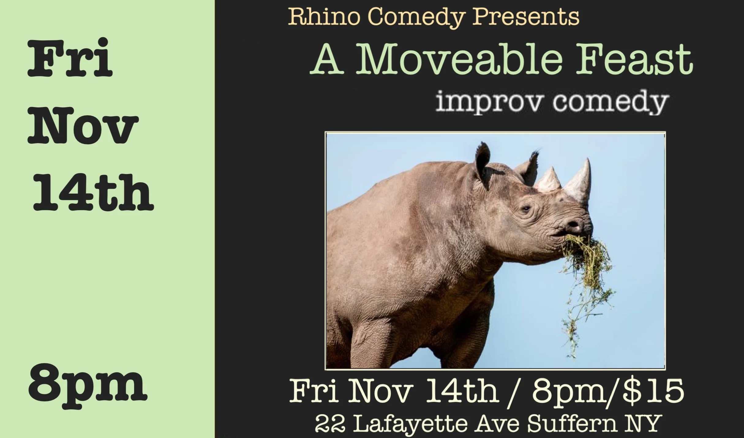 Fri Nov 14th  A Moveable Feast  Improv Comedy 8pm