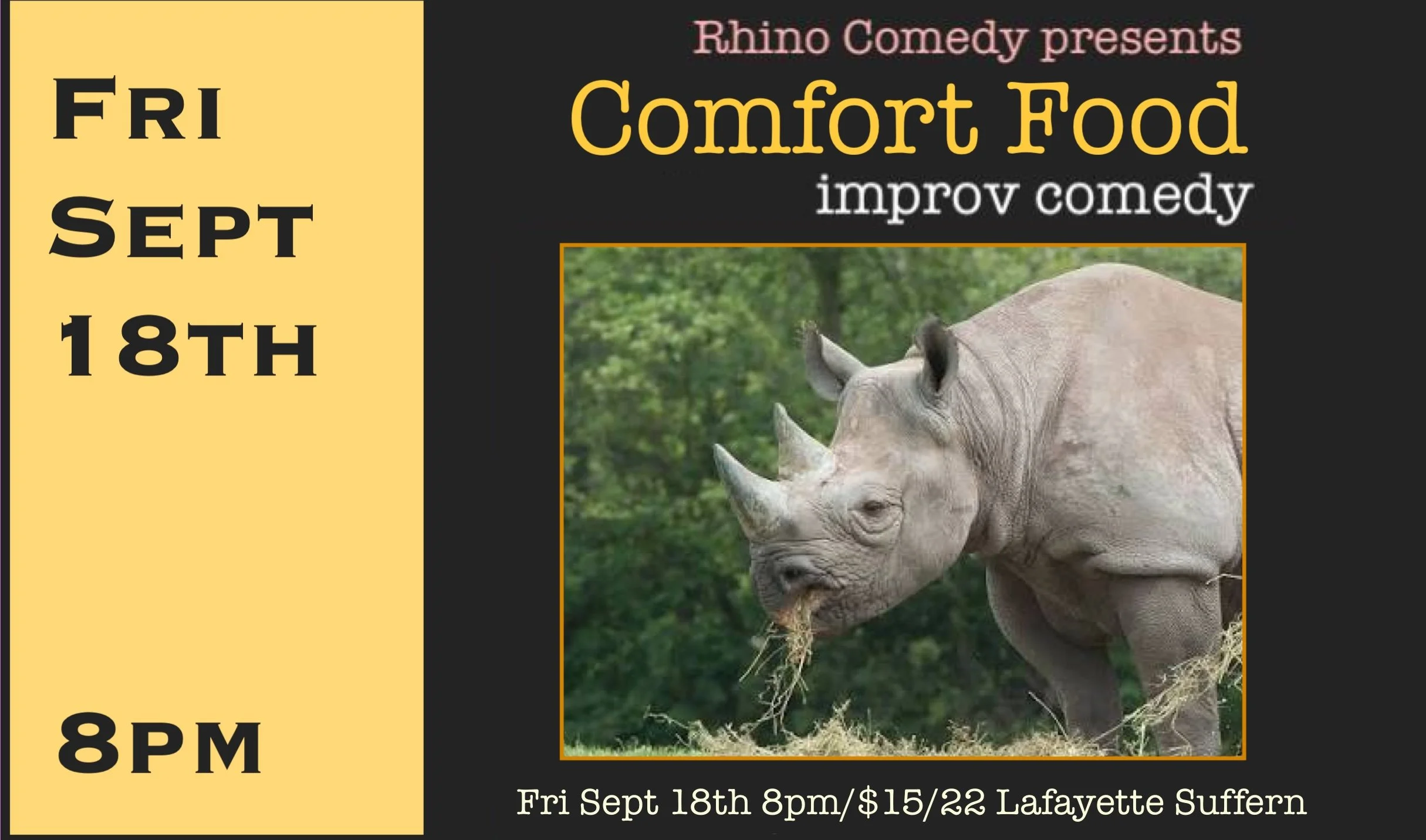 Fri Sept 18th  Comfort Food improv comedy 8pm