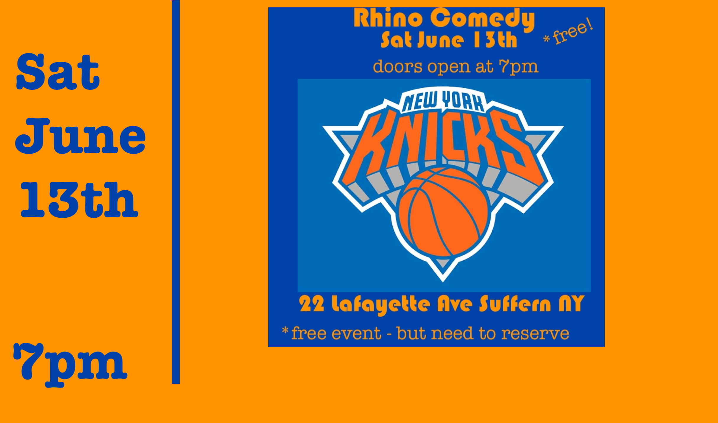 Sat June 13th Knicks Game 5!  Doors open 7pm