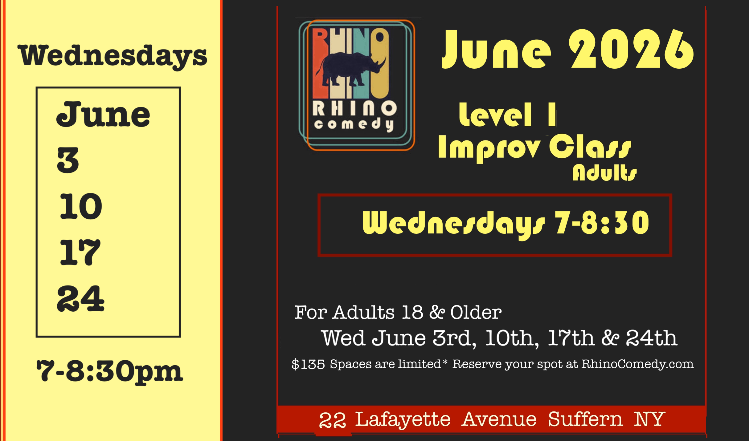 June 2026 Level 1 Improv Class