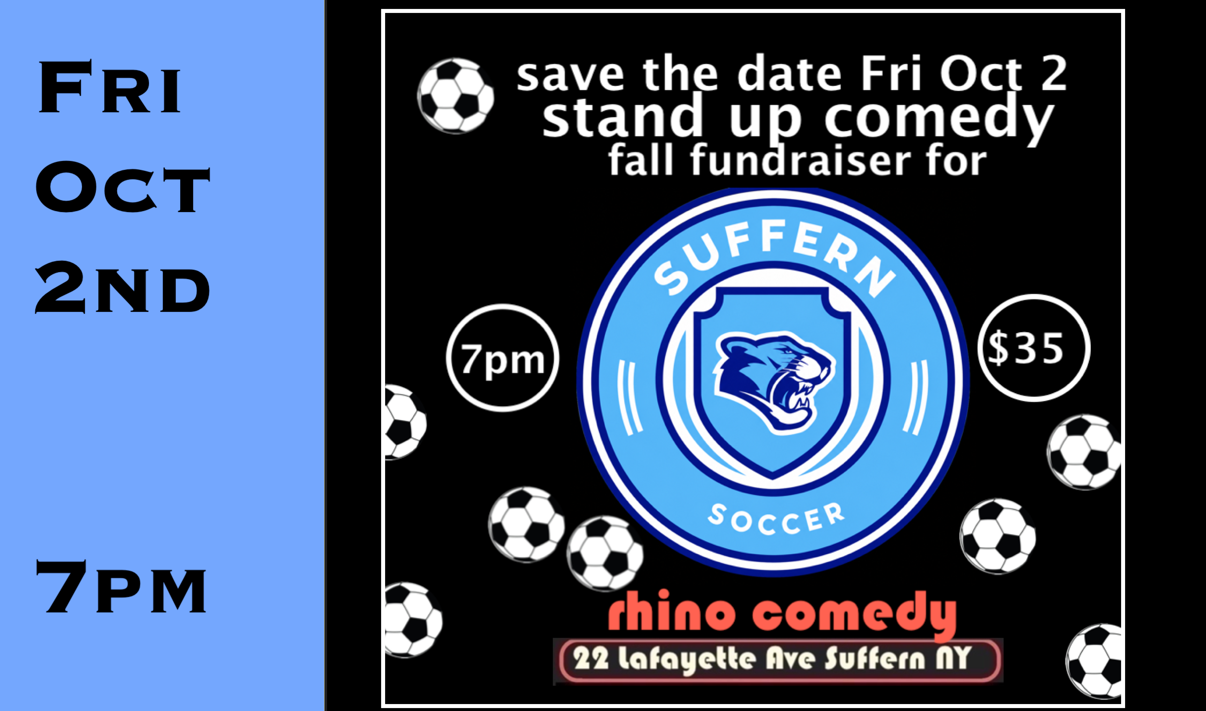 Fri Oct 2nd Suffern Soccer Fundraiser 7pm