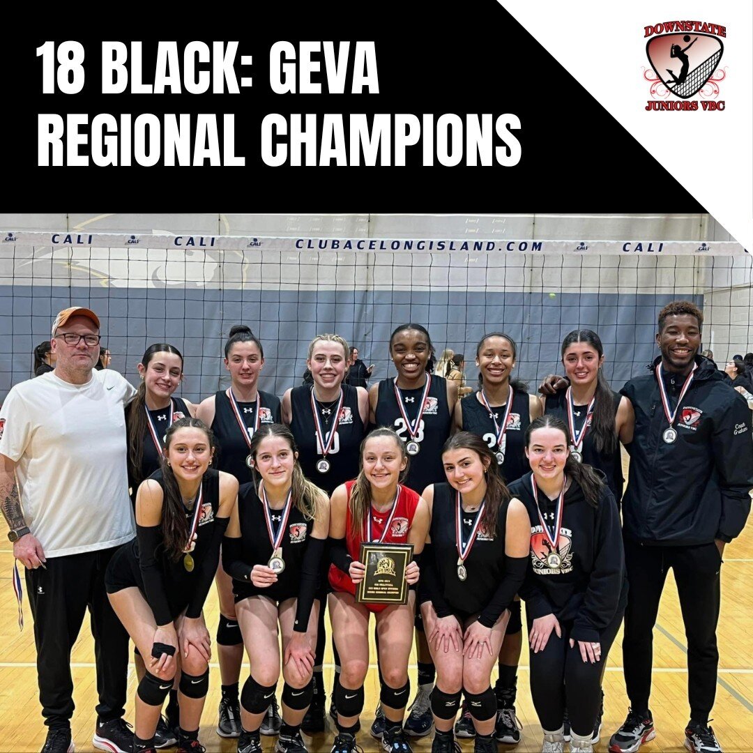 GEVA Regional Champions 🎉⁠
⁠
For the second year in a row, Downstate 18 Black has placed #1 in the GEVA region! Congratulations to the whole team and coaching staff!