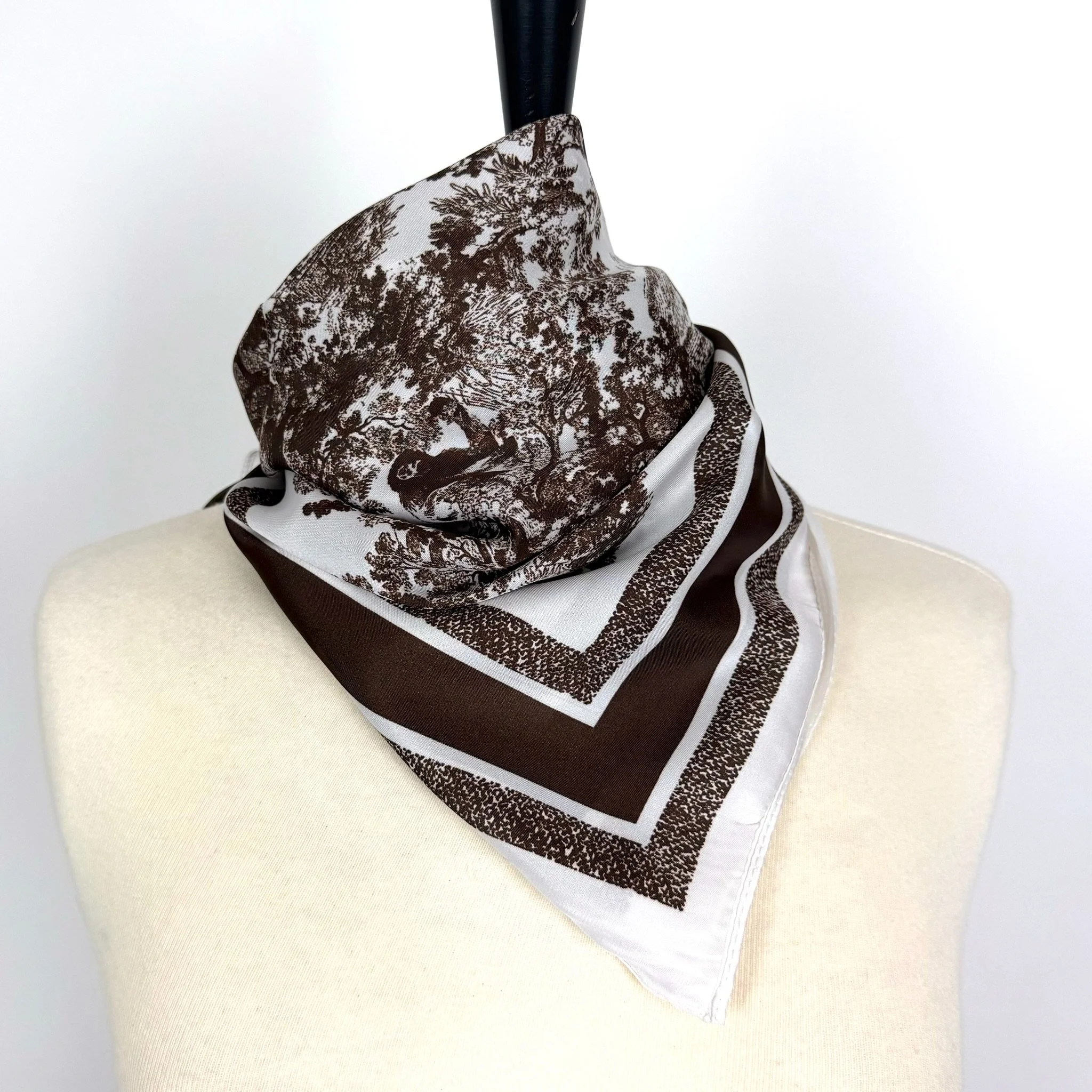 NECKERCHIEF Silk Square Scarf CHOCOLATE