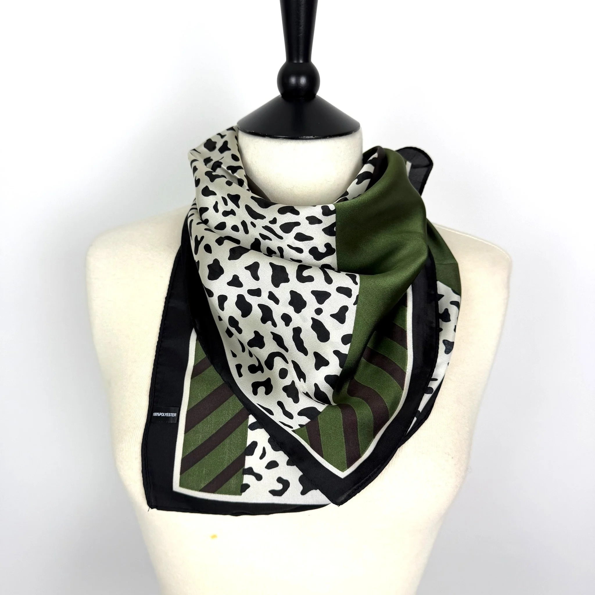 NECKERCHIEF Silk Square Scarf KHAKI