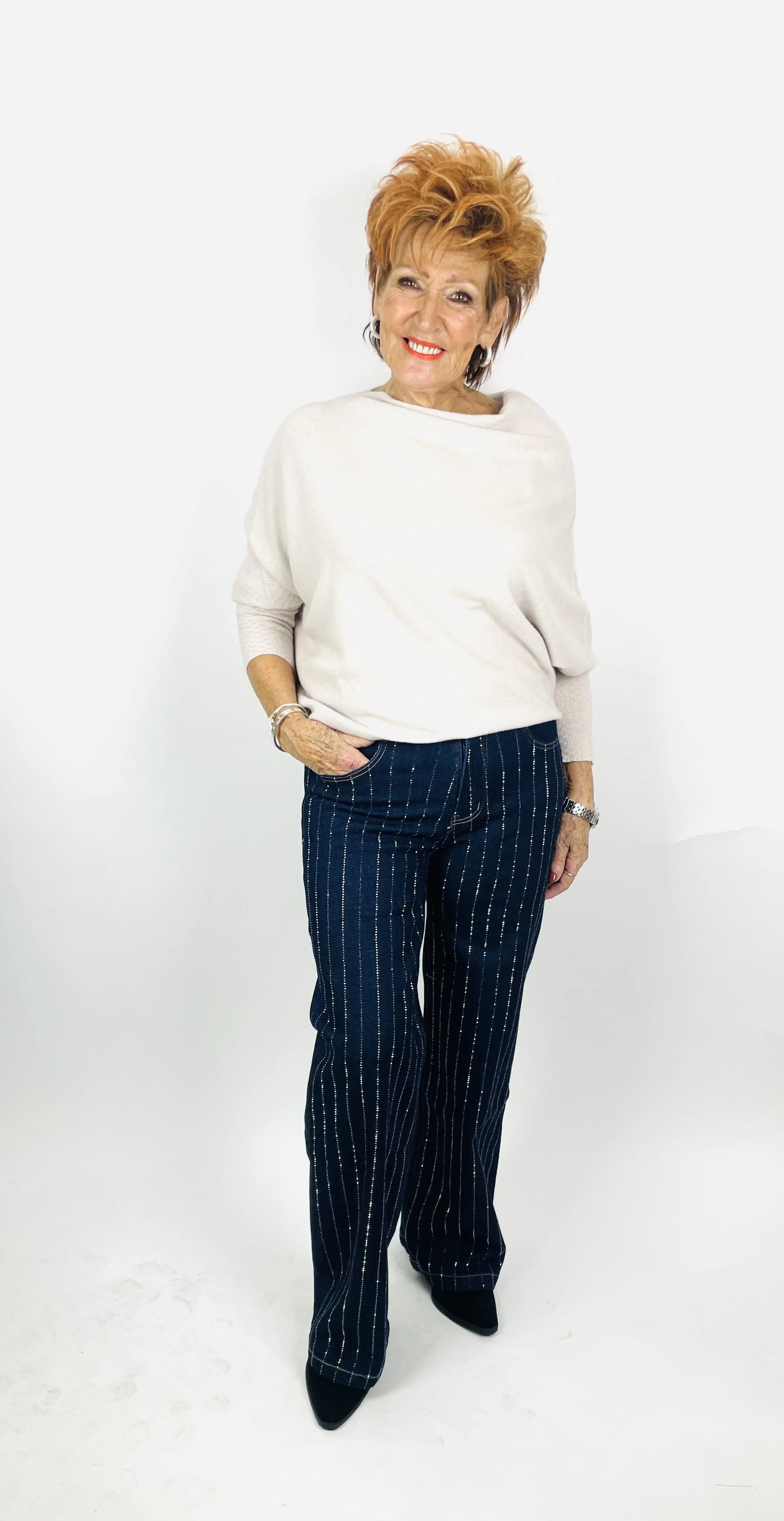 JEANY Wide Leg Glitter Jeans