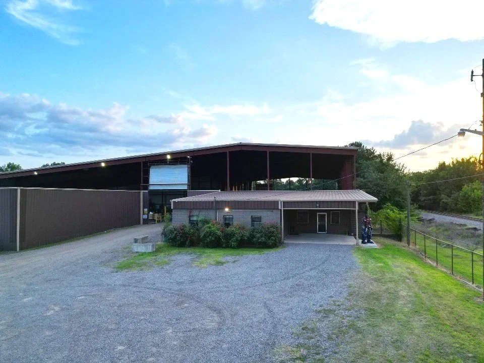 Exterior of Haston Recycling LLC's metal recycling facility in Atkins, AR, conveniently located between Russellville and Morrilton.