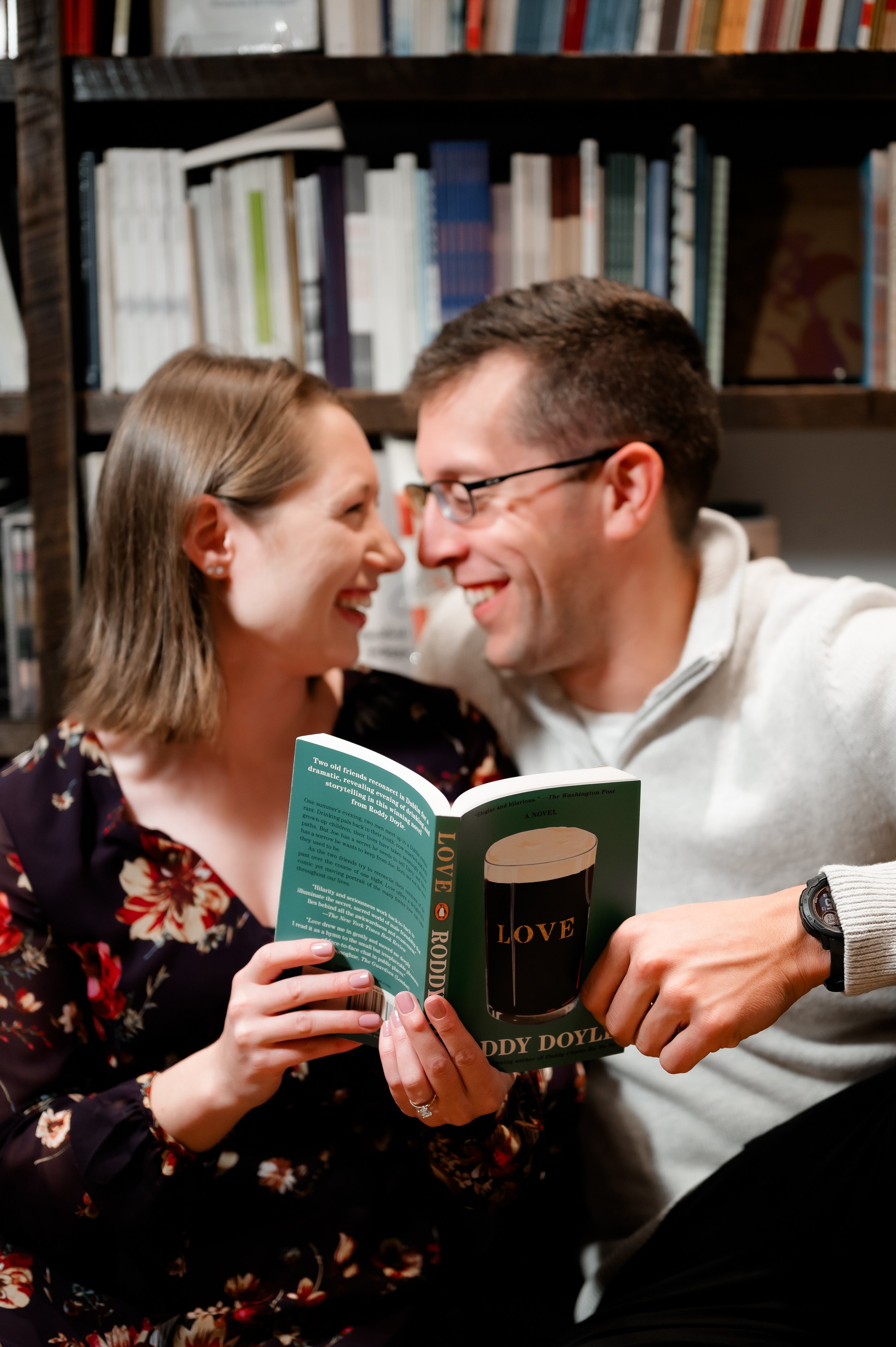 pittsburgh romantic bookstore engagement session_-7.jpg