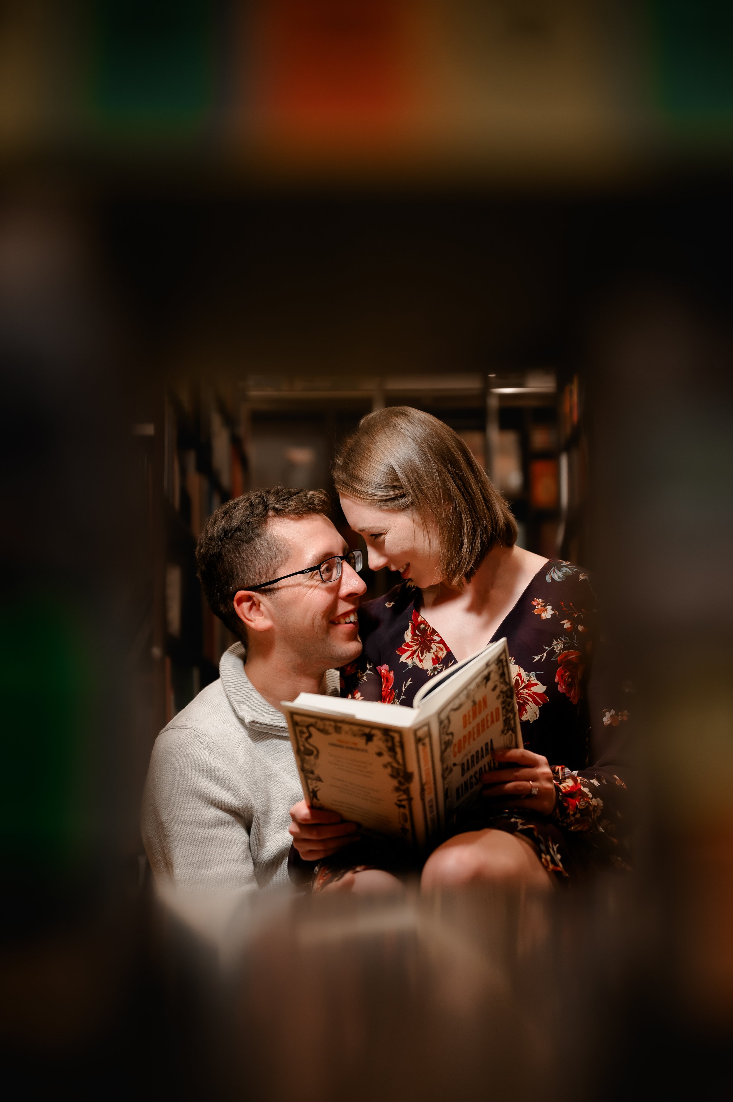 pittsburgh romantic bookstore engagement session_-11.jpg