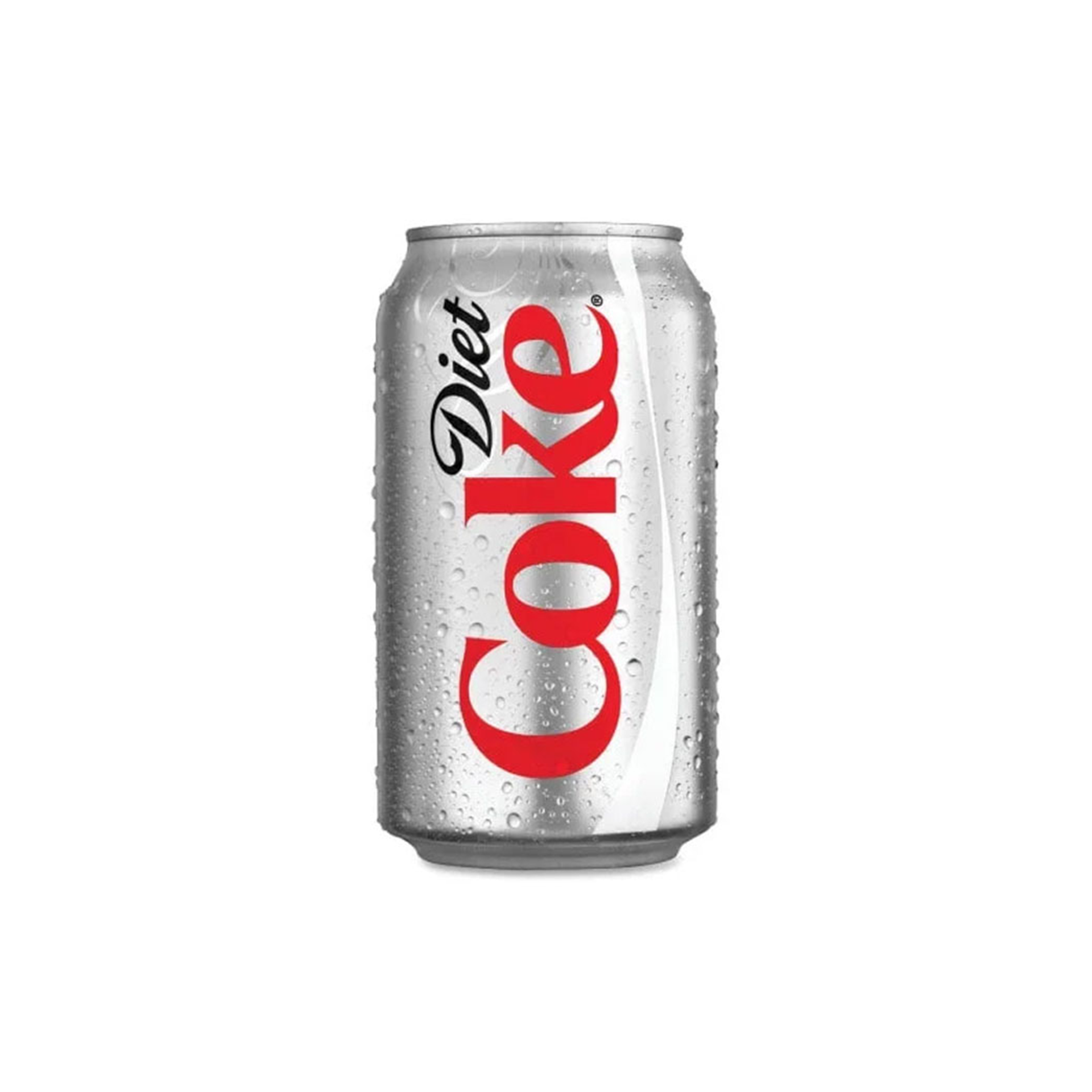 Refreshing Diet Coke in a chilled can, a zero-sugar soft drink option served alongside burgers, fries, and fast-casual restaurant favorites.