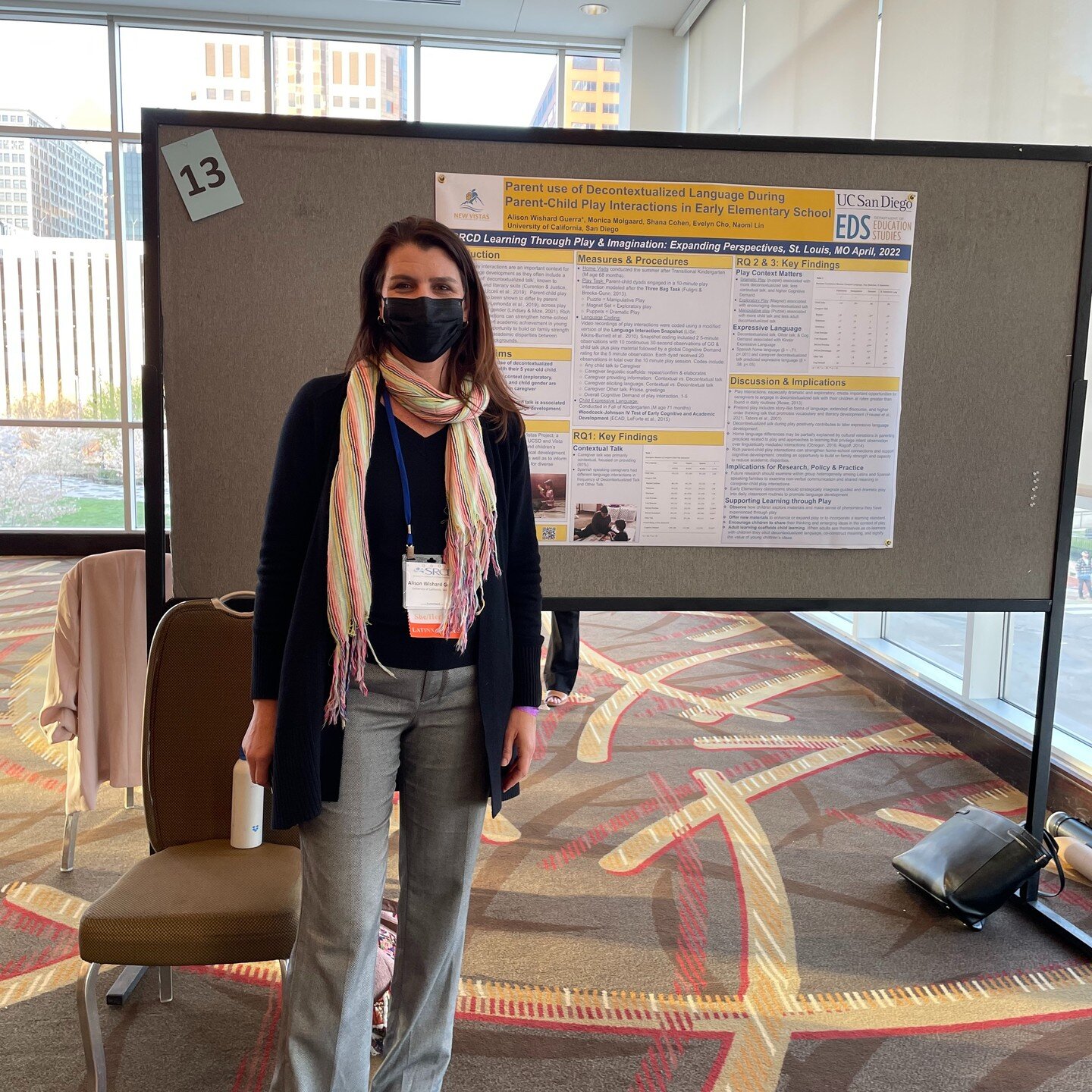 The EDLAB had some wonderful representation at this years AERA (American Educational Research Association) and SRCD (Society for Research in Child Development) Play Conference! 
(Pic 1) EDLAB's Co-primary investigator Alison Wishard Guerra stands in 