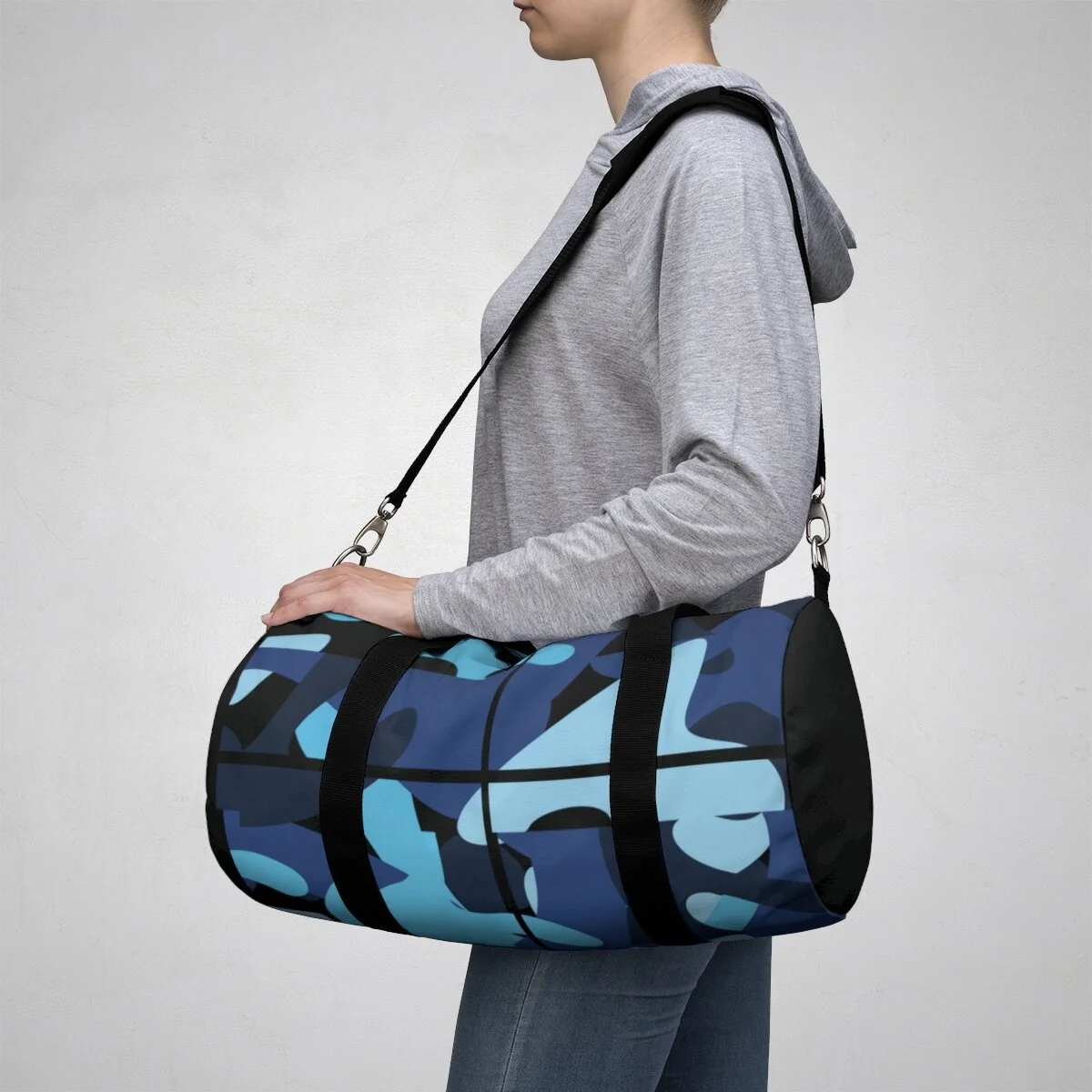 Blue camo duffle bag cheap