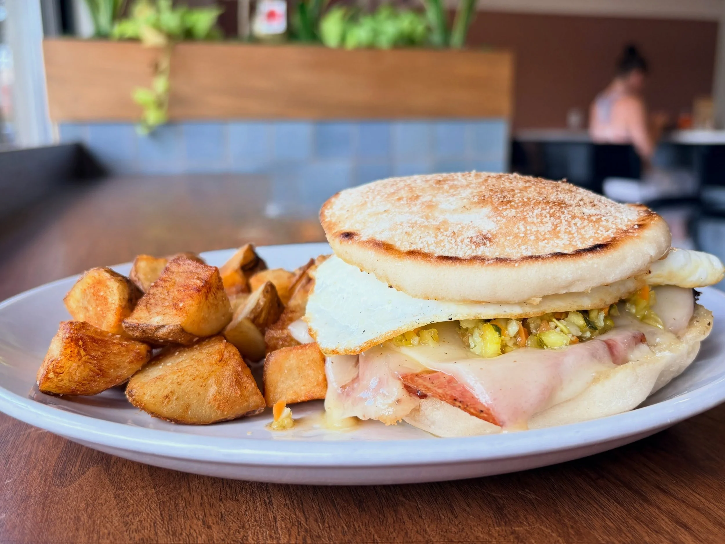 September special, an old friend and the ultimate breakfast sandwich. The Breakfast Cubano: pulled pork, sopressata, swiss cheese, house giardiniera, aioli, root beer mustard, over medium egg, on an English muffin. Get it now!

#cubano #sopressata #g