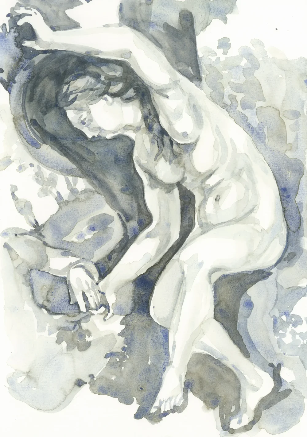 After Frans Floris Adam Received the Forbidden Fruit 1519-1570 2025 Watercolour on Paper 21x29.7cm Clare Thackway
