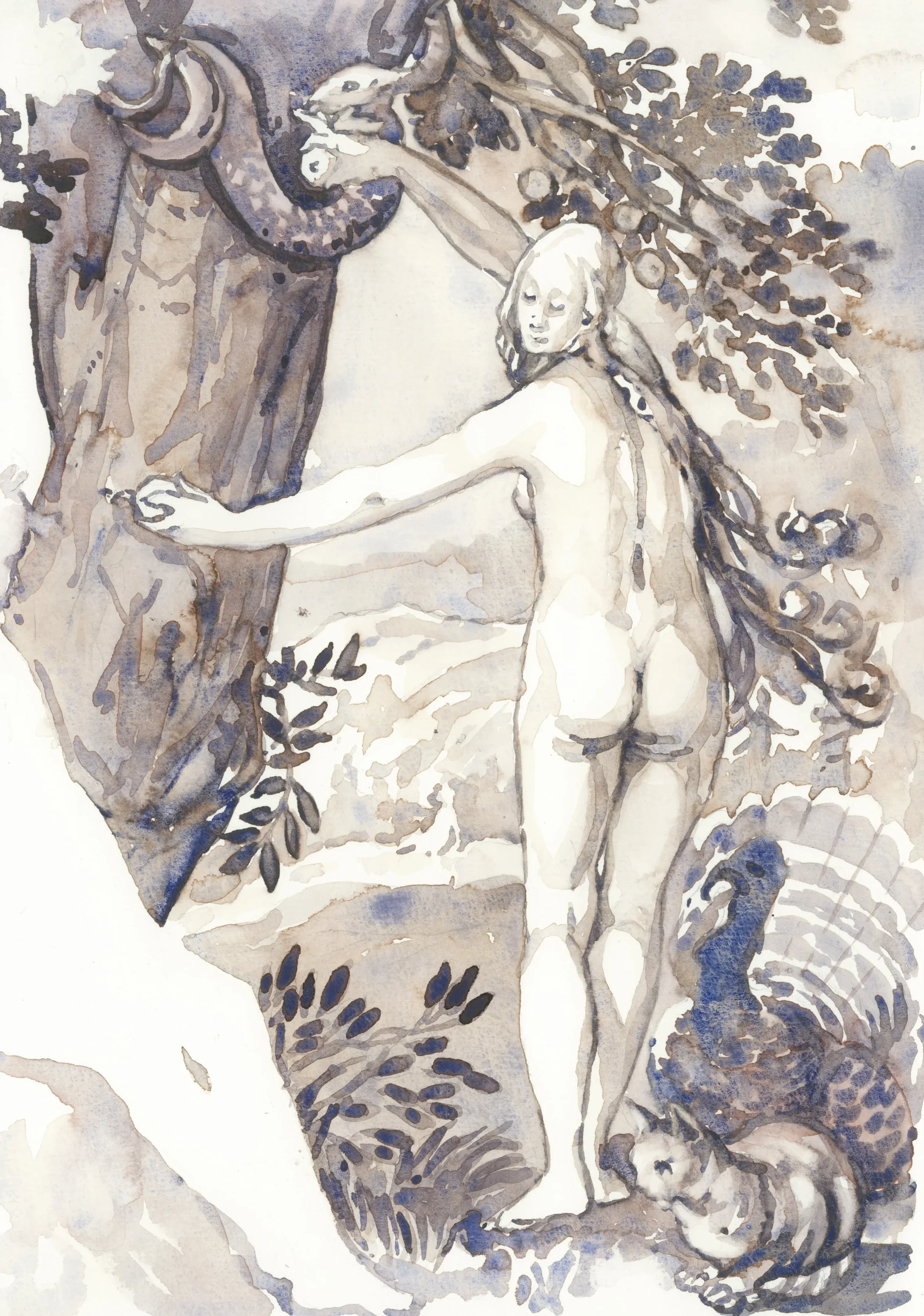 After-Jan-(Pietersz.)-Saenredam,-after-Abraham-Bloemaert-Eve-Giving-Adam-the-Forbidden-Fruit-1604-2025-Watercolour-on-Paper-21x29.7cm-Clare-Thackway.webp