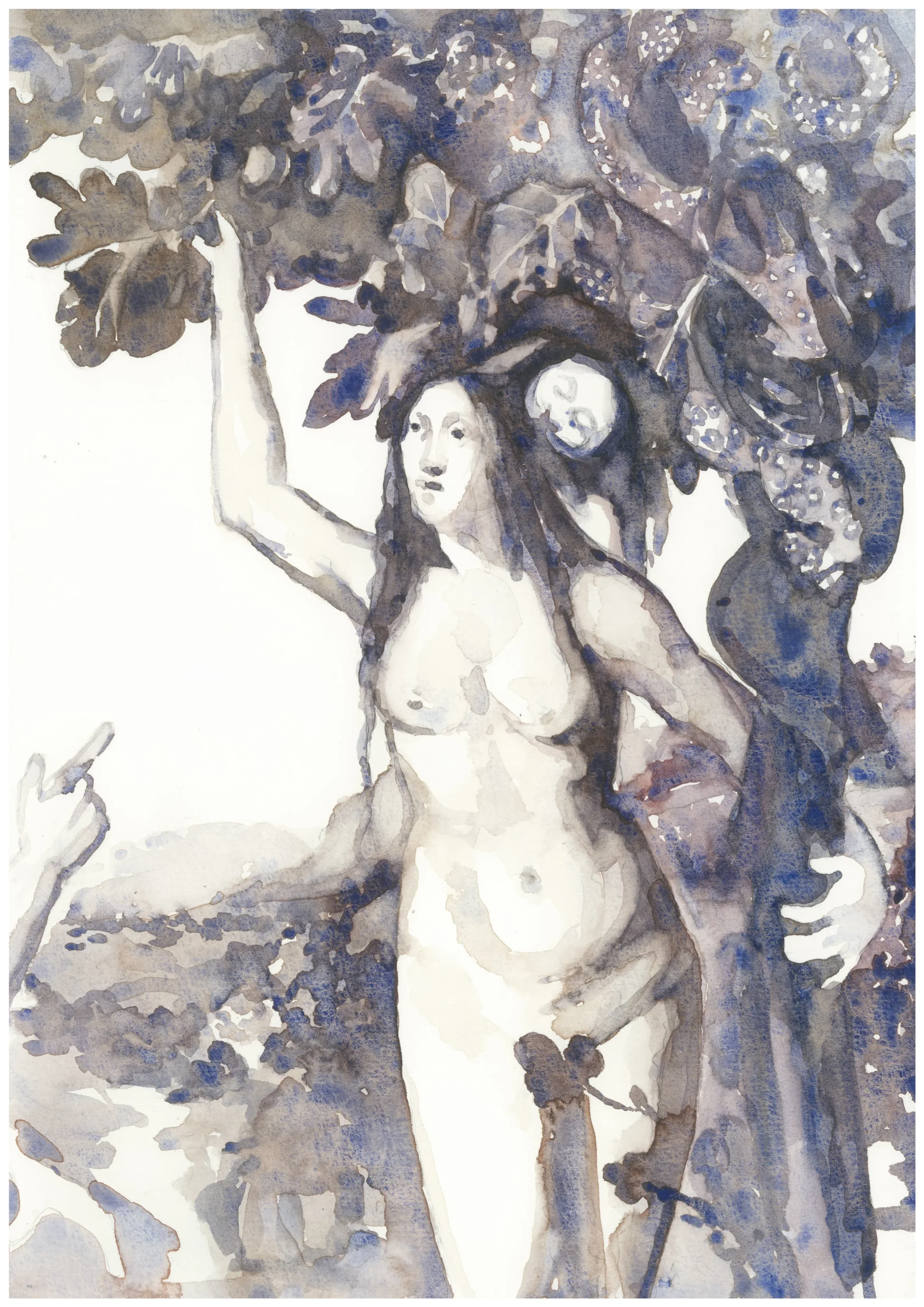 Eve Story after Mariotto Albertinelli The Temptation of Adam and Eve 2025 Watercolour on Paper 21x29.7cm Clare Thackway