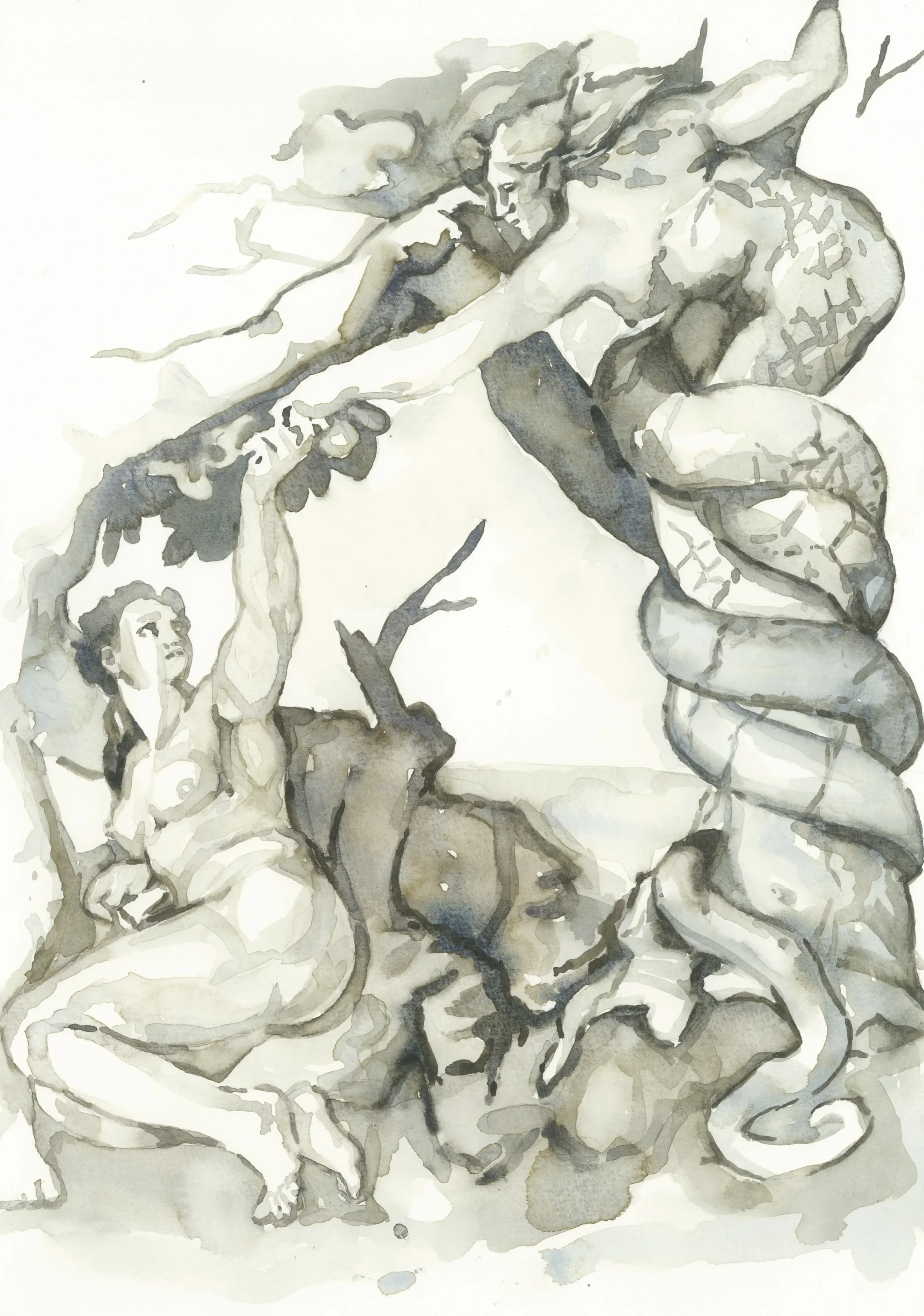 After-Michelangelo-The-Temptation-of-Adam-and-Eve-1508-1512-2025-Watercolour-on-Paper-21x29.7cm-Clare-Thackway.webp