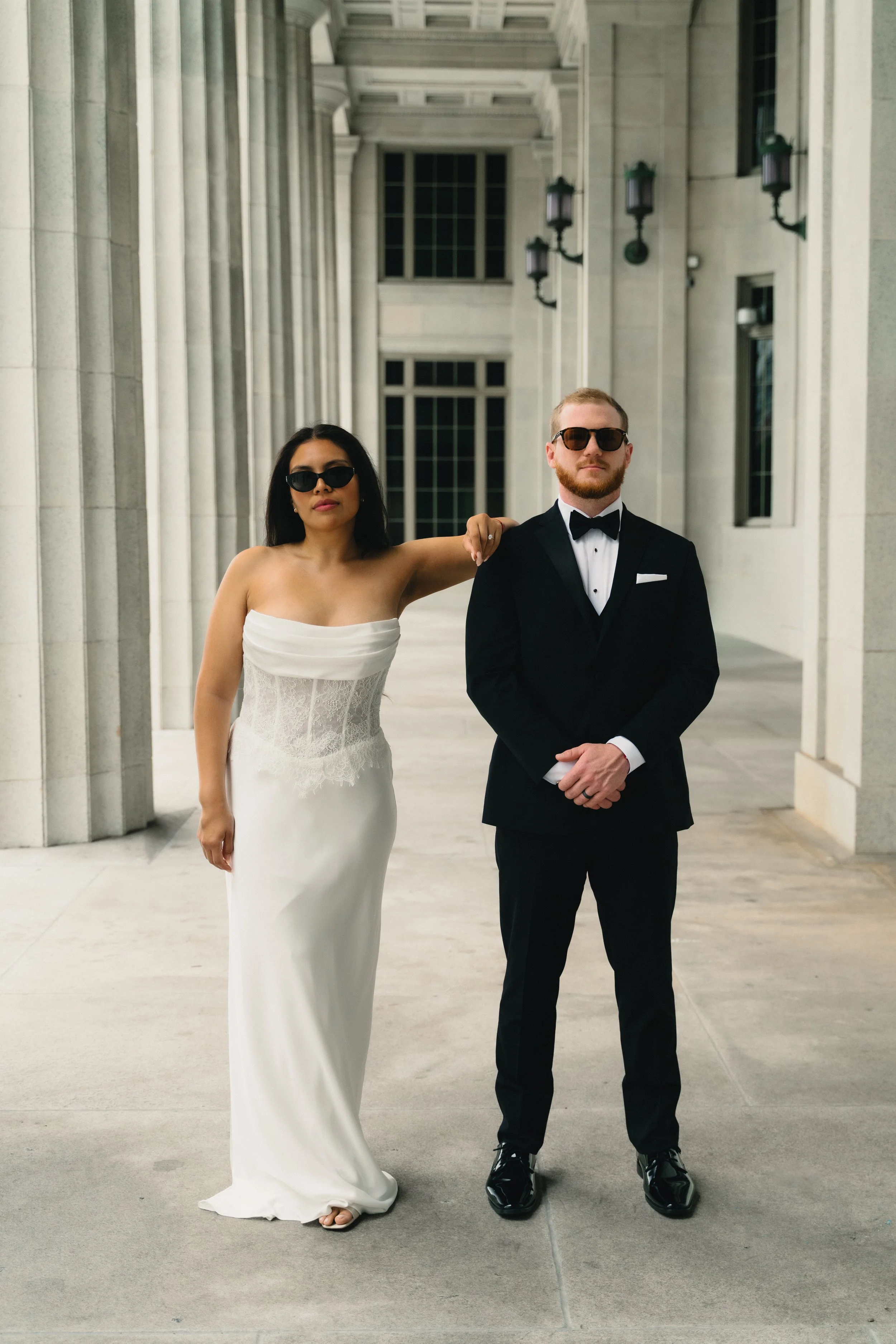 bride and groom courthouse portrait miami