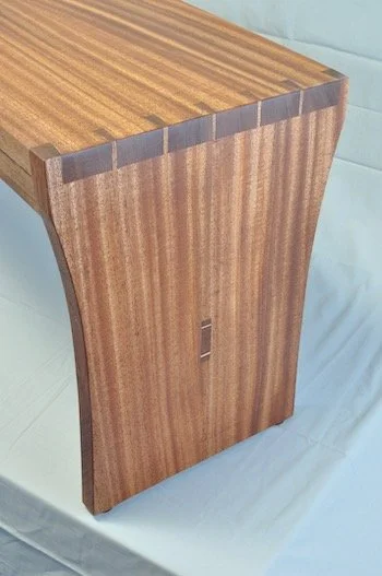 Dovetail sapele bench