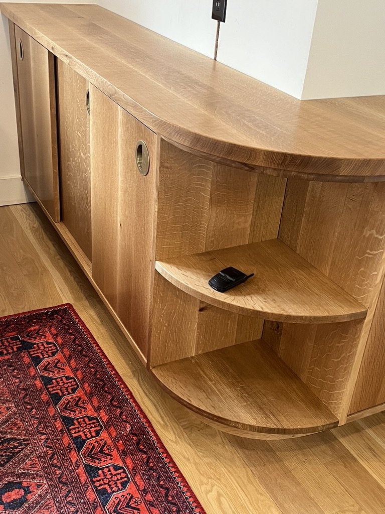 White oak curved cabinet | Denver design