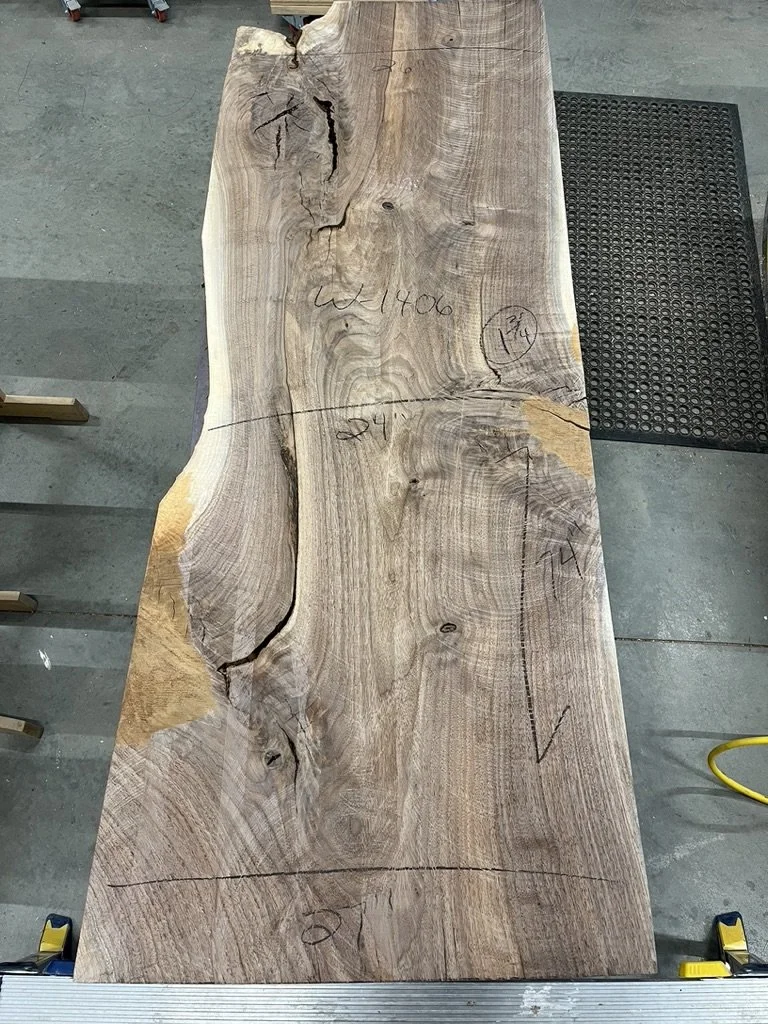 Black walnut live edge slab