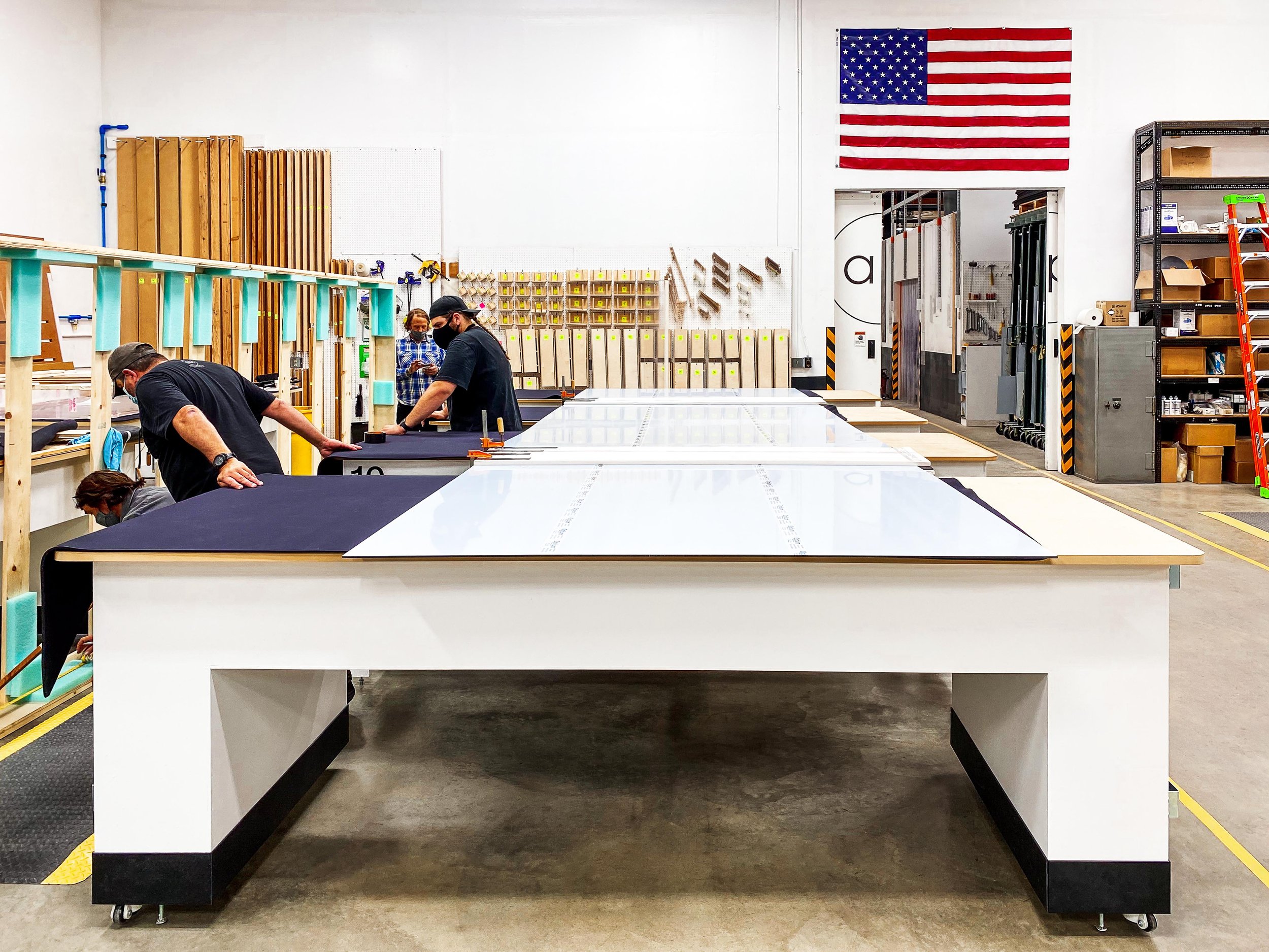 Multi-seamed Optium Museum Acrylic panel ready for loading into a custom oversized crate.