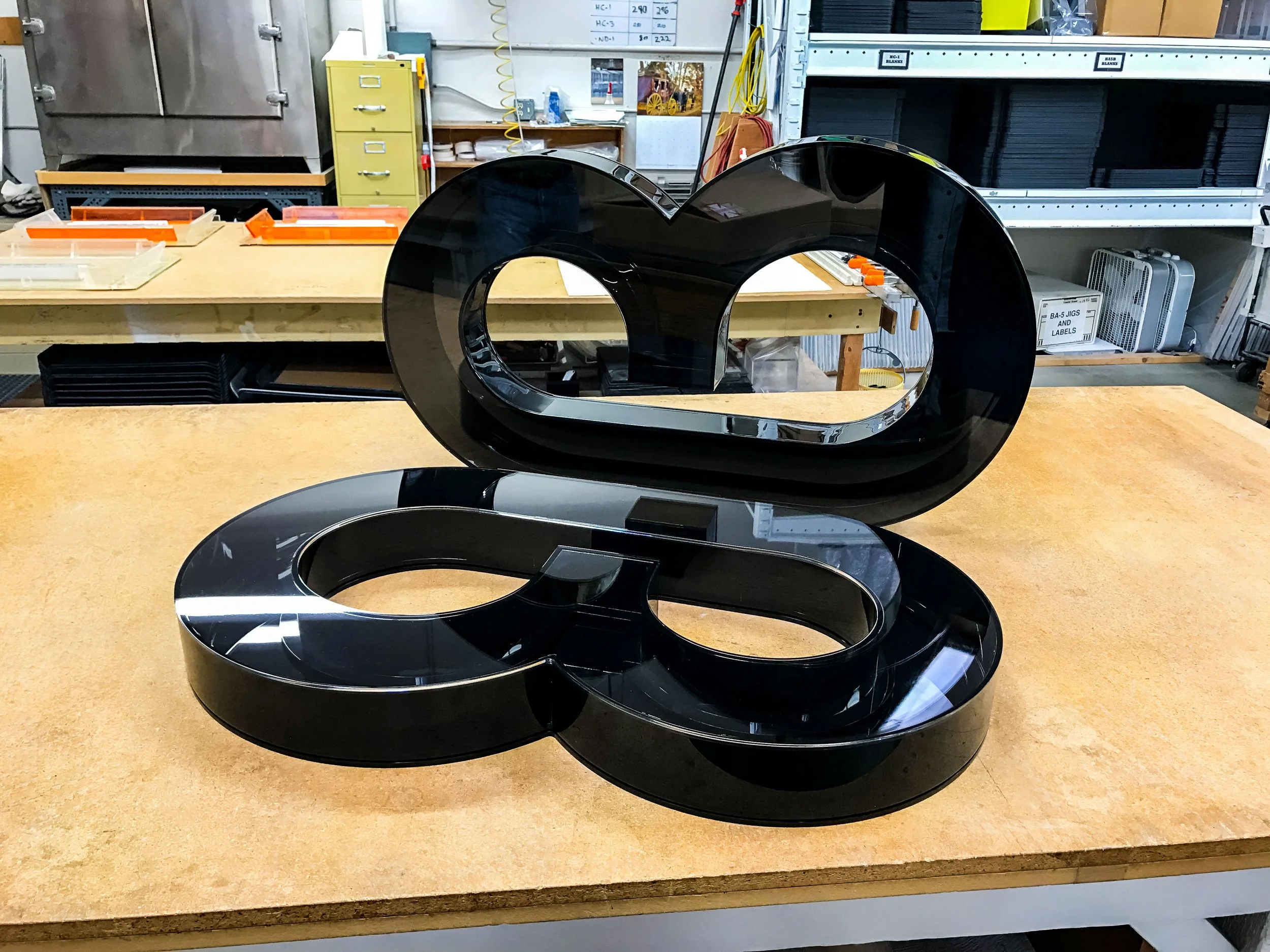 Thermoformed acrylic prototype with complex geometry and finished edges used for first-article validation before production.