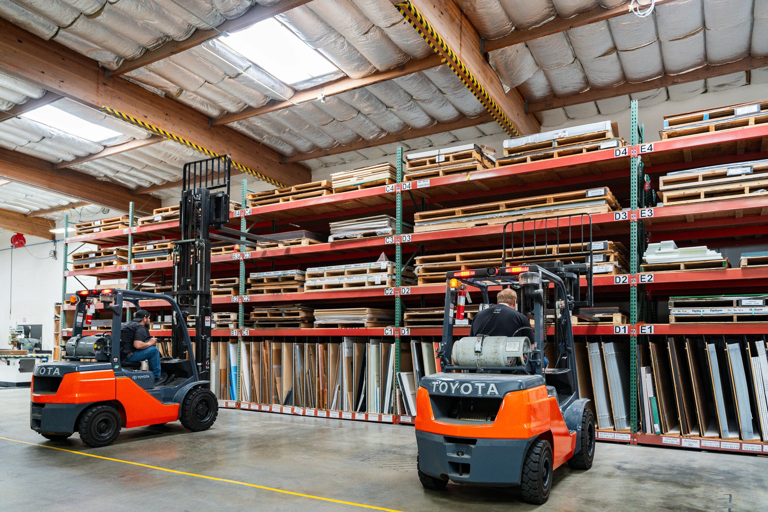 Material inventory pull to support fast lead times on fabrication builds.